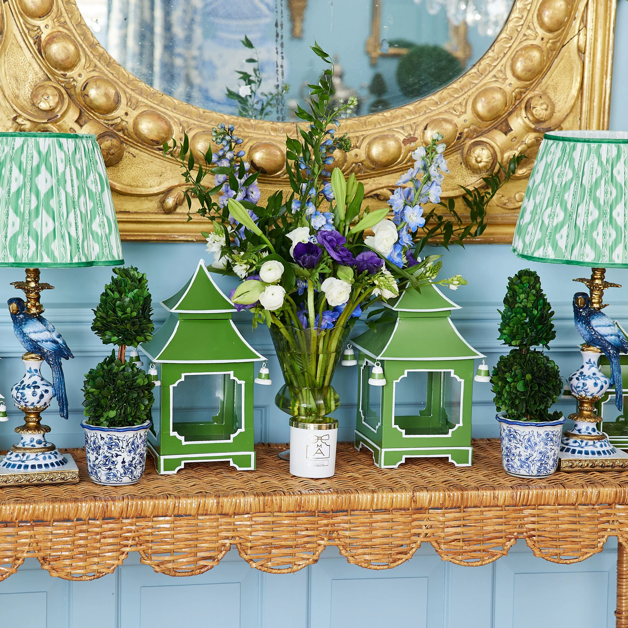 Apple Green Pagoda Lantern - Image 15