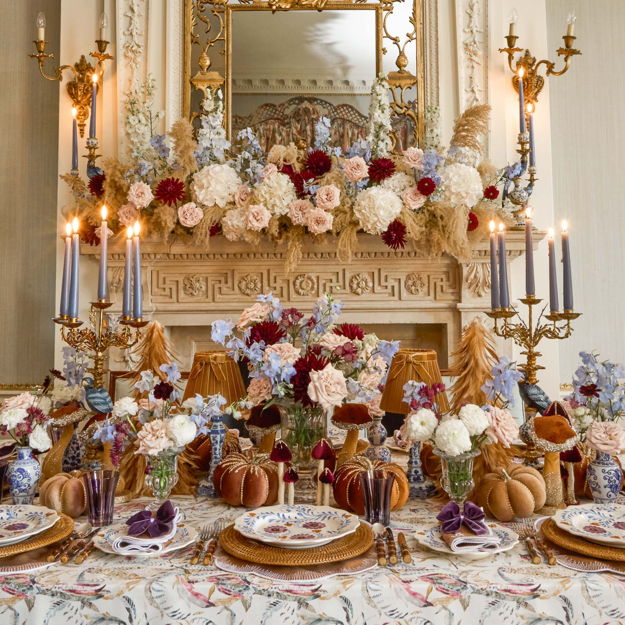 Aubergine Glitter Velvet Mushroom Family (Set of 6) - Image 10