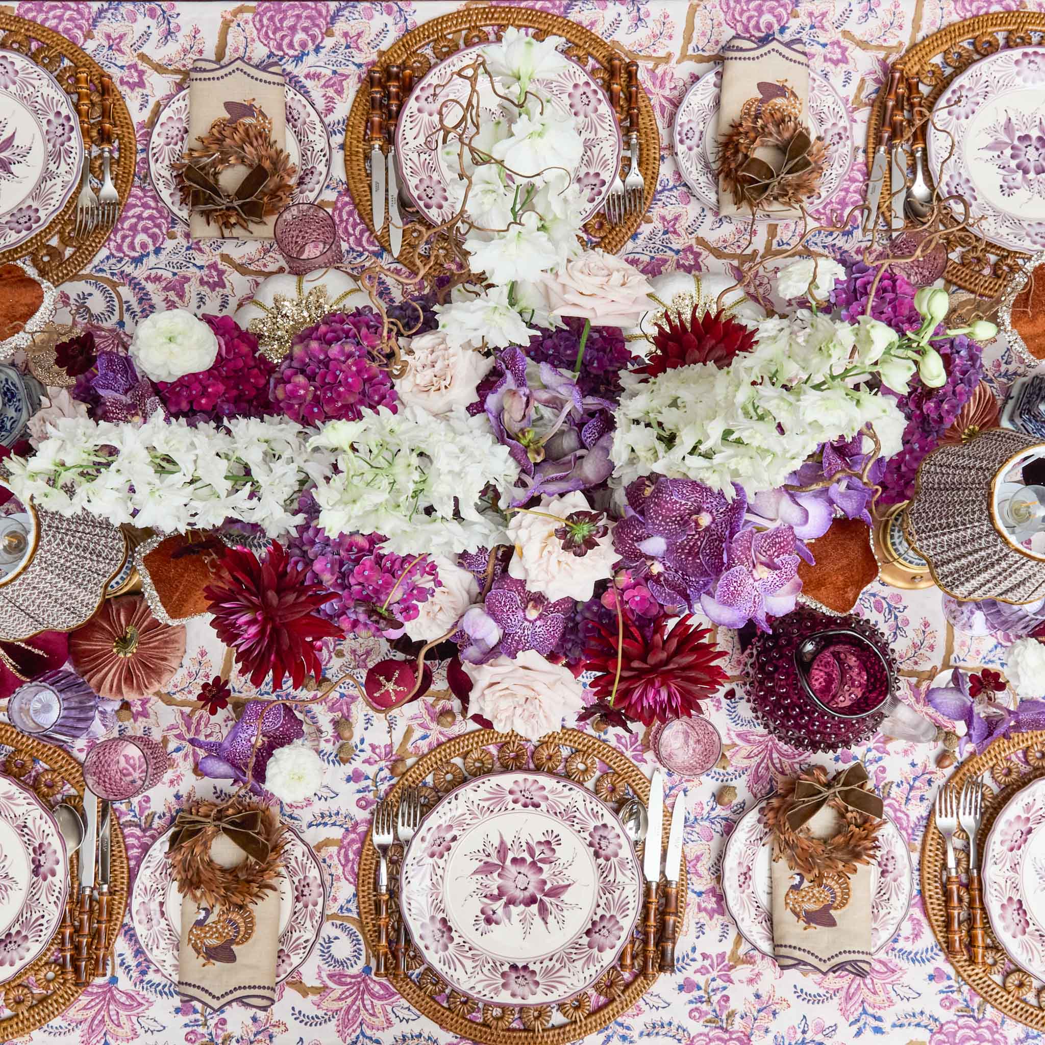 Aubergine Glitter Velvet Mushroom Family (Set of 6) - Image 3