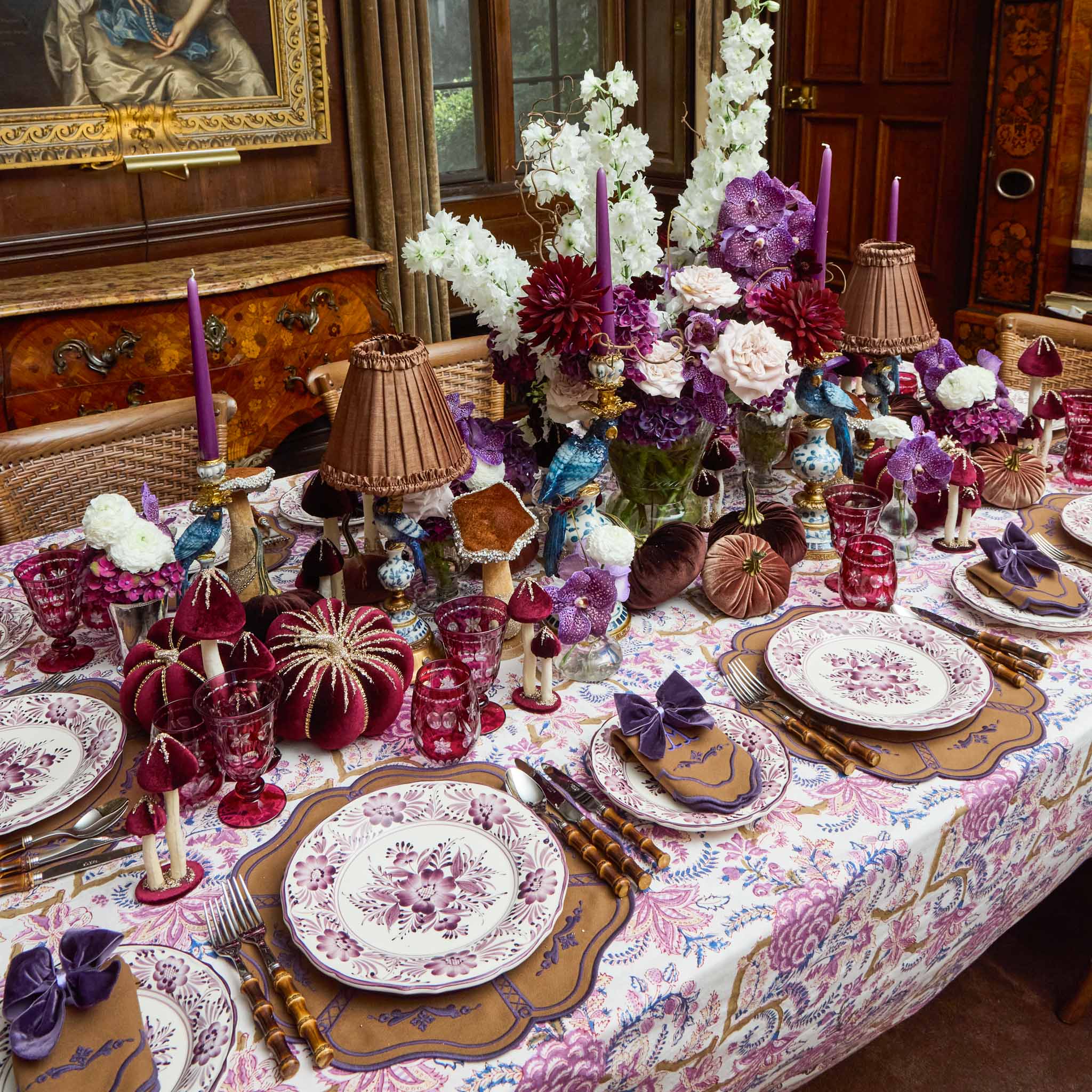 Aubergine Glitter Velvet Mushroom Family (Set of 6) - Image 5