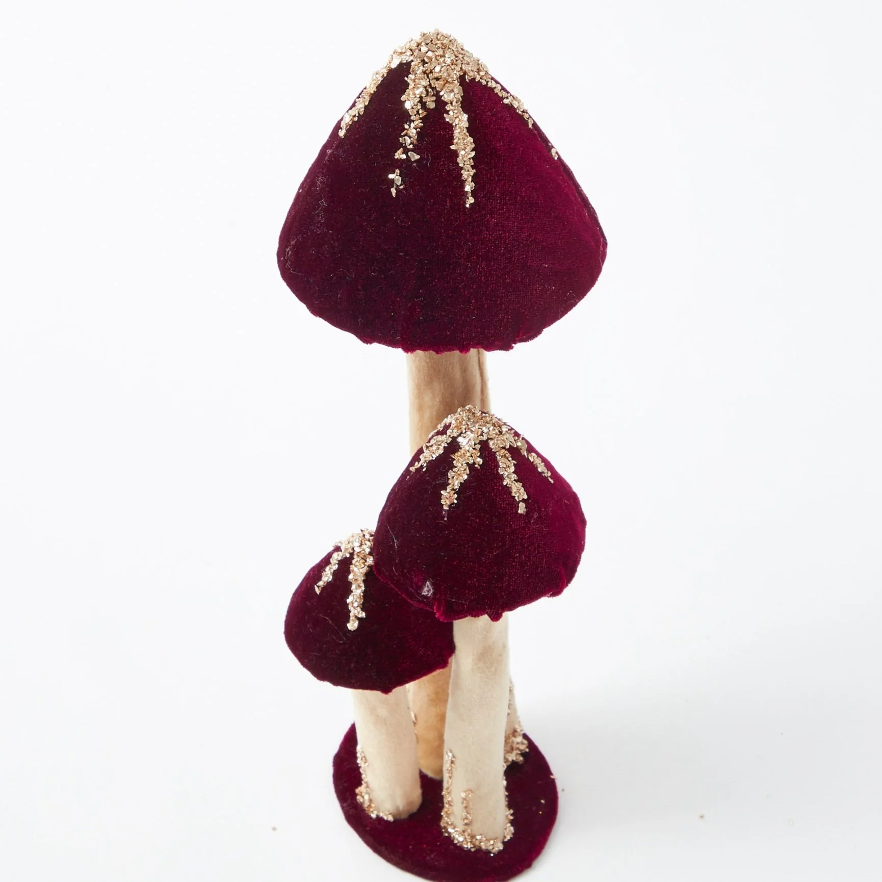 Aubergine Glitter Velvet Mushroom Family (Set of 6) - Image 8