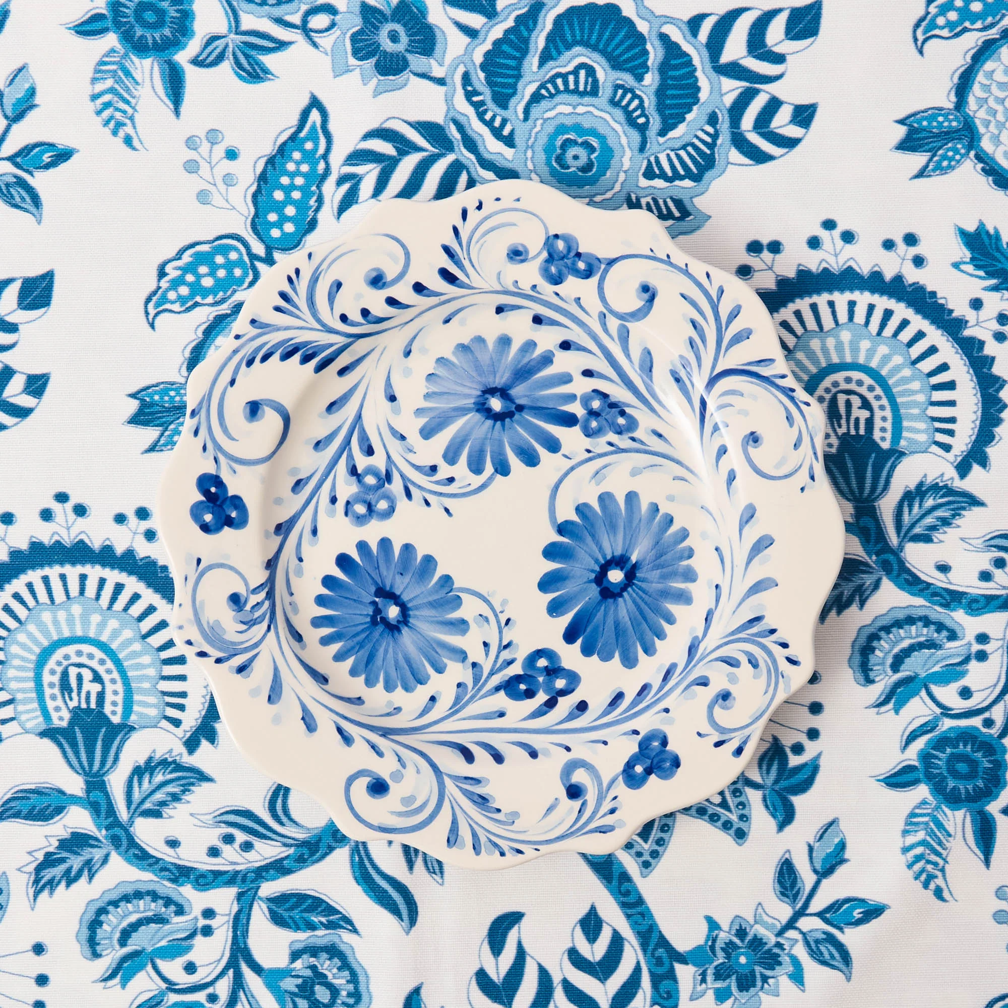 Blue Flowers Dinner Plate - Image 4