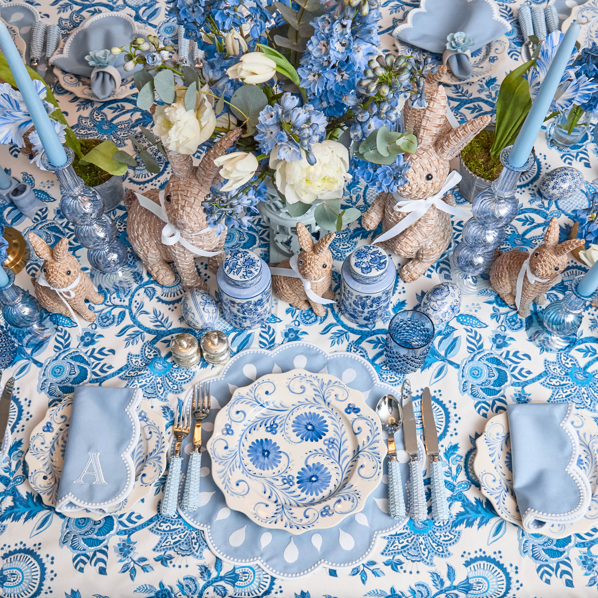 Blue Flowers Dinner Plate - Image 5