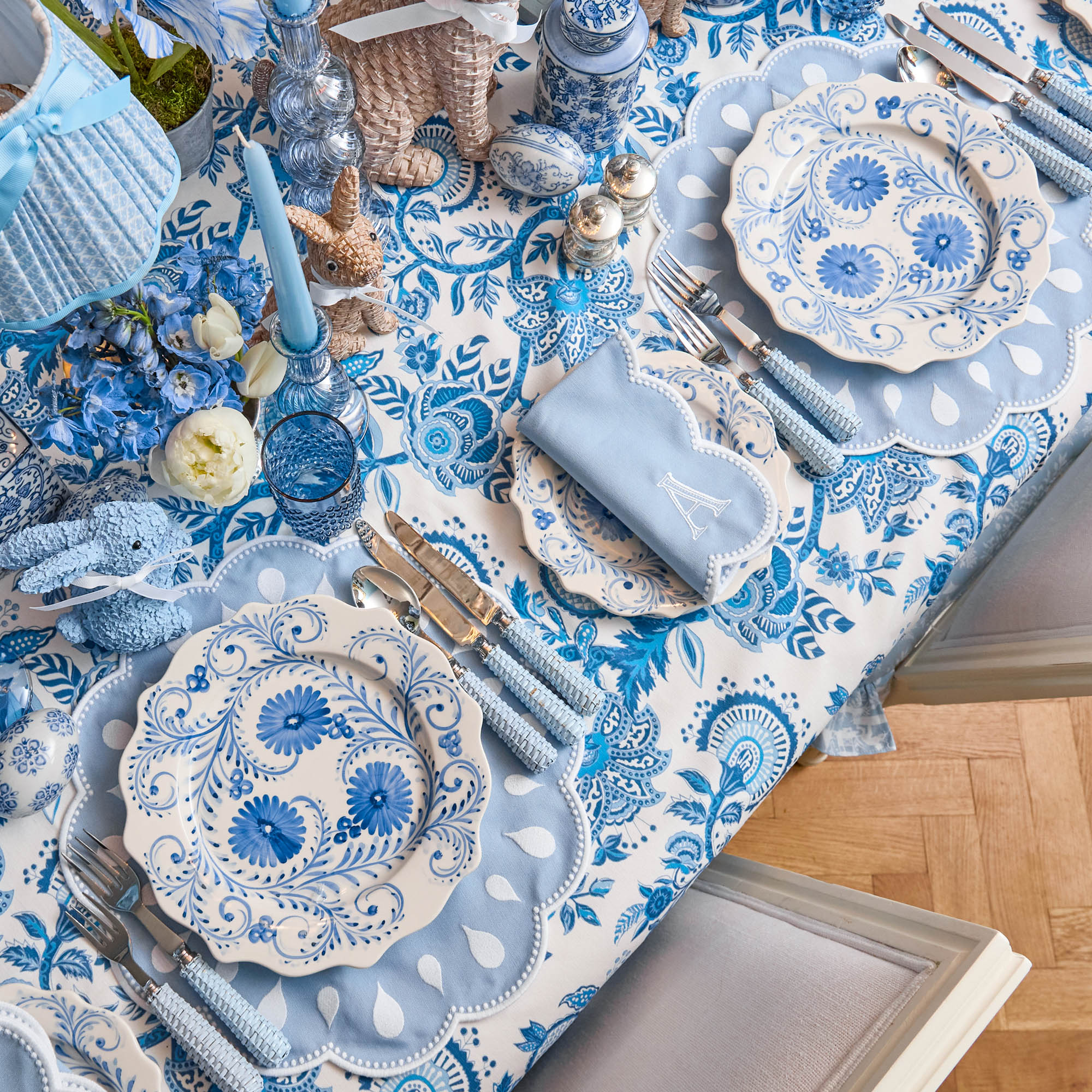 Blue Flowers Dinner Plate - Image 6