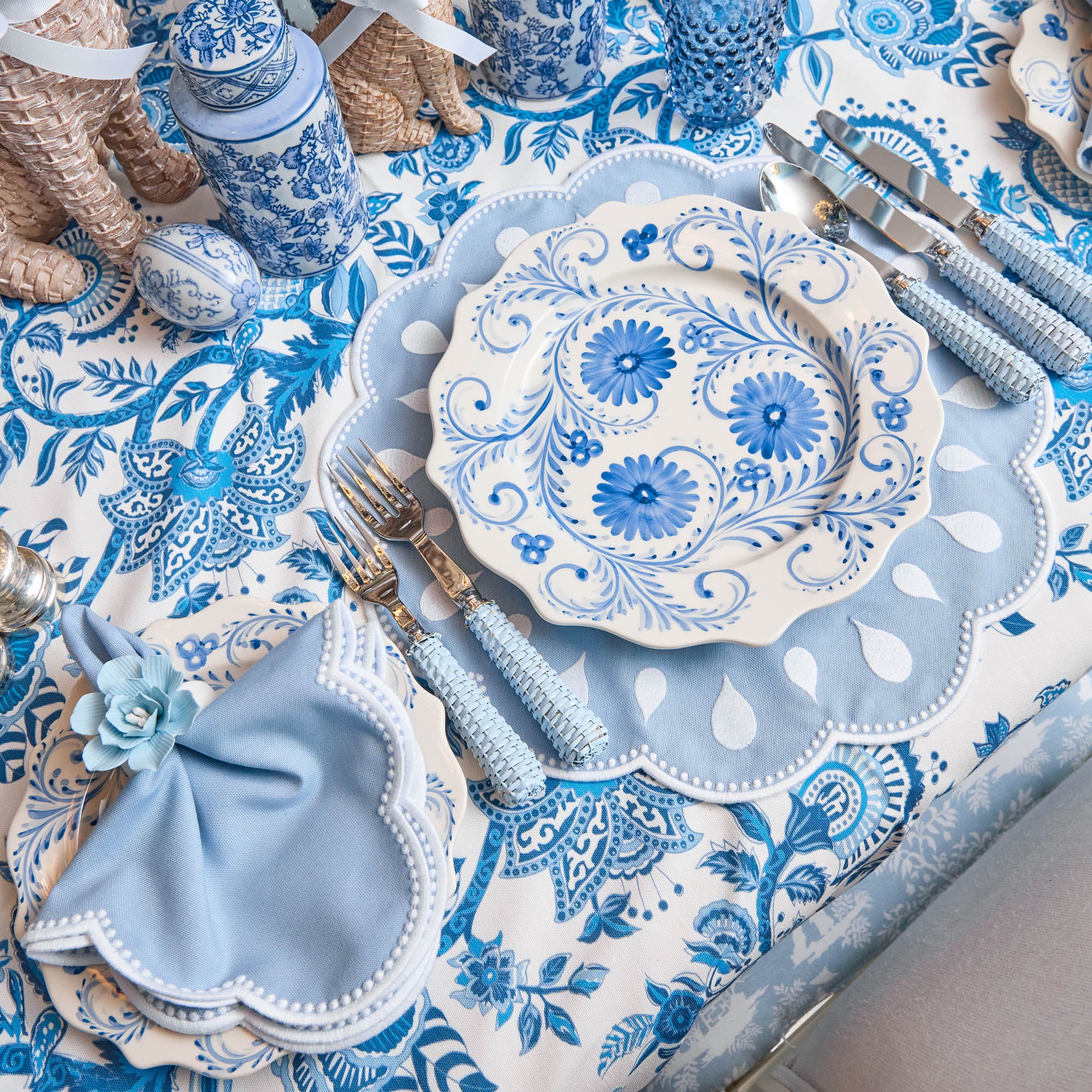 Blue Flowers Dinner Plate - Image 8