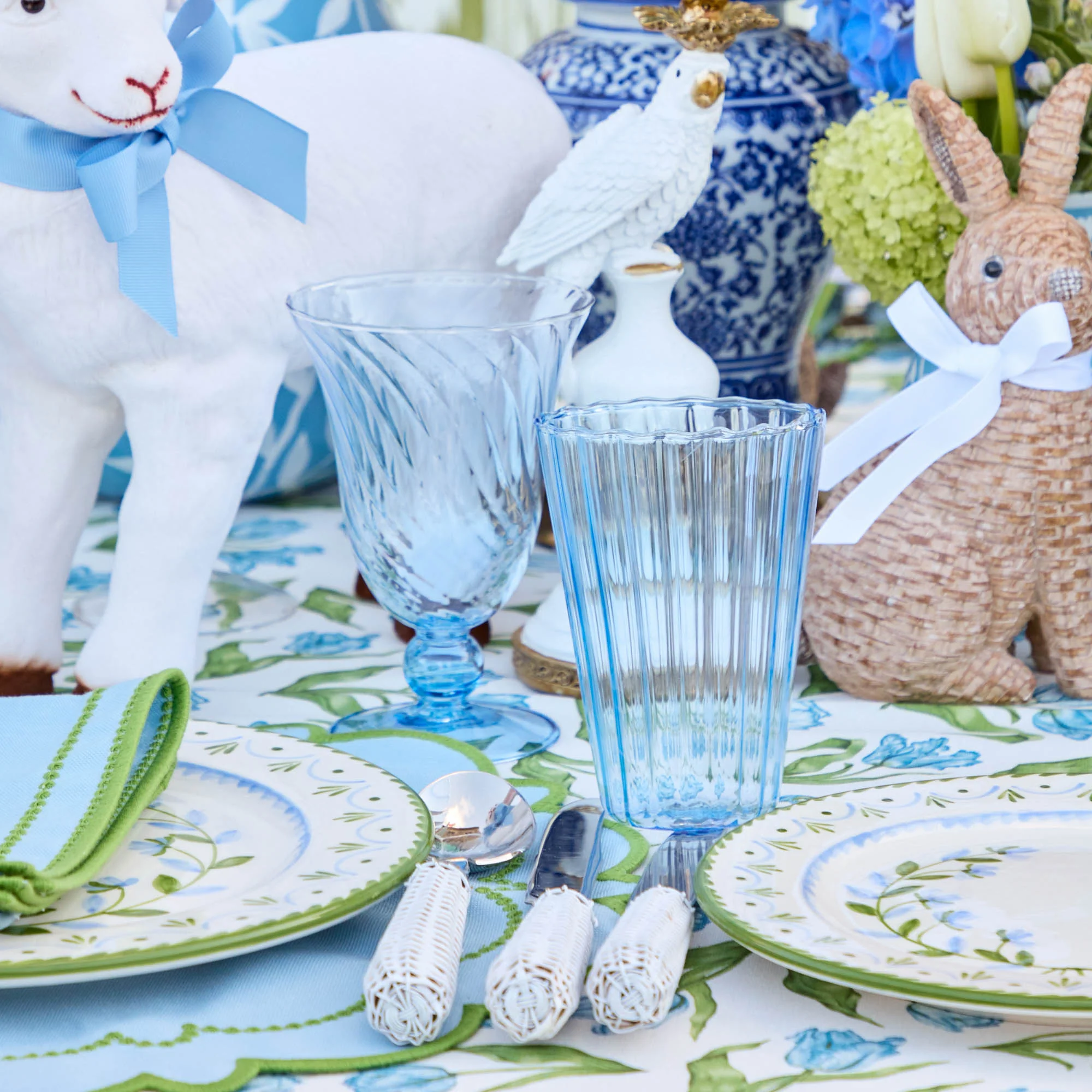 Blue Fluted Glassware (Set of 8) - Image 3