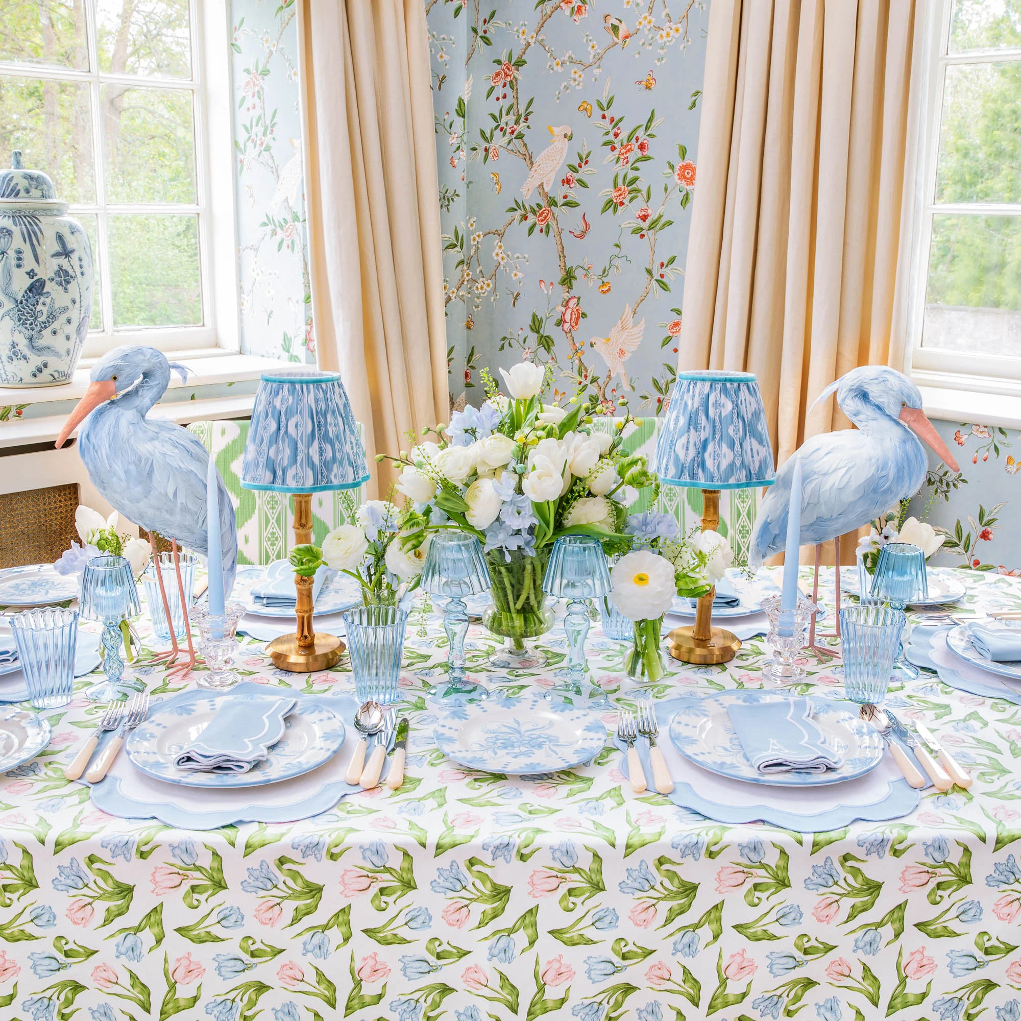 Serena Appliqué Blue Napkins (Set of 4) - Image 6