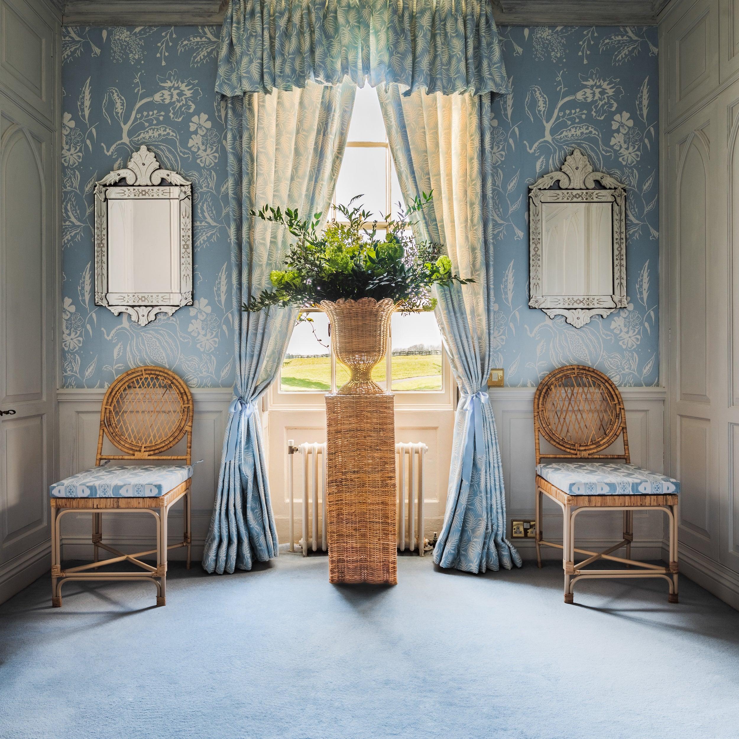 Blue Ikat Seat Pad Cushion - Image 3