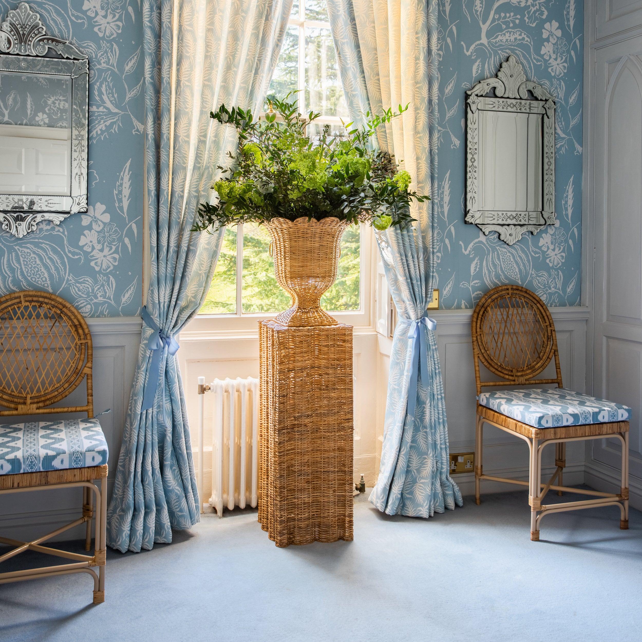 Blue Ikat Seat Pad Cushion - Image 4