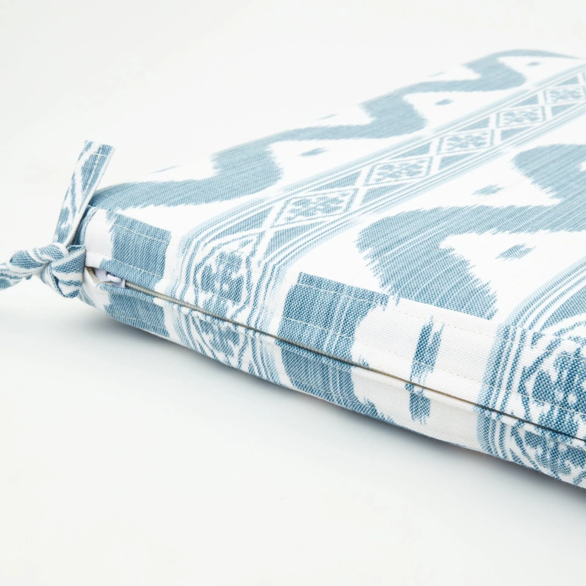 Blue Ikat Seat Pad Cushion - Image 5