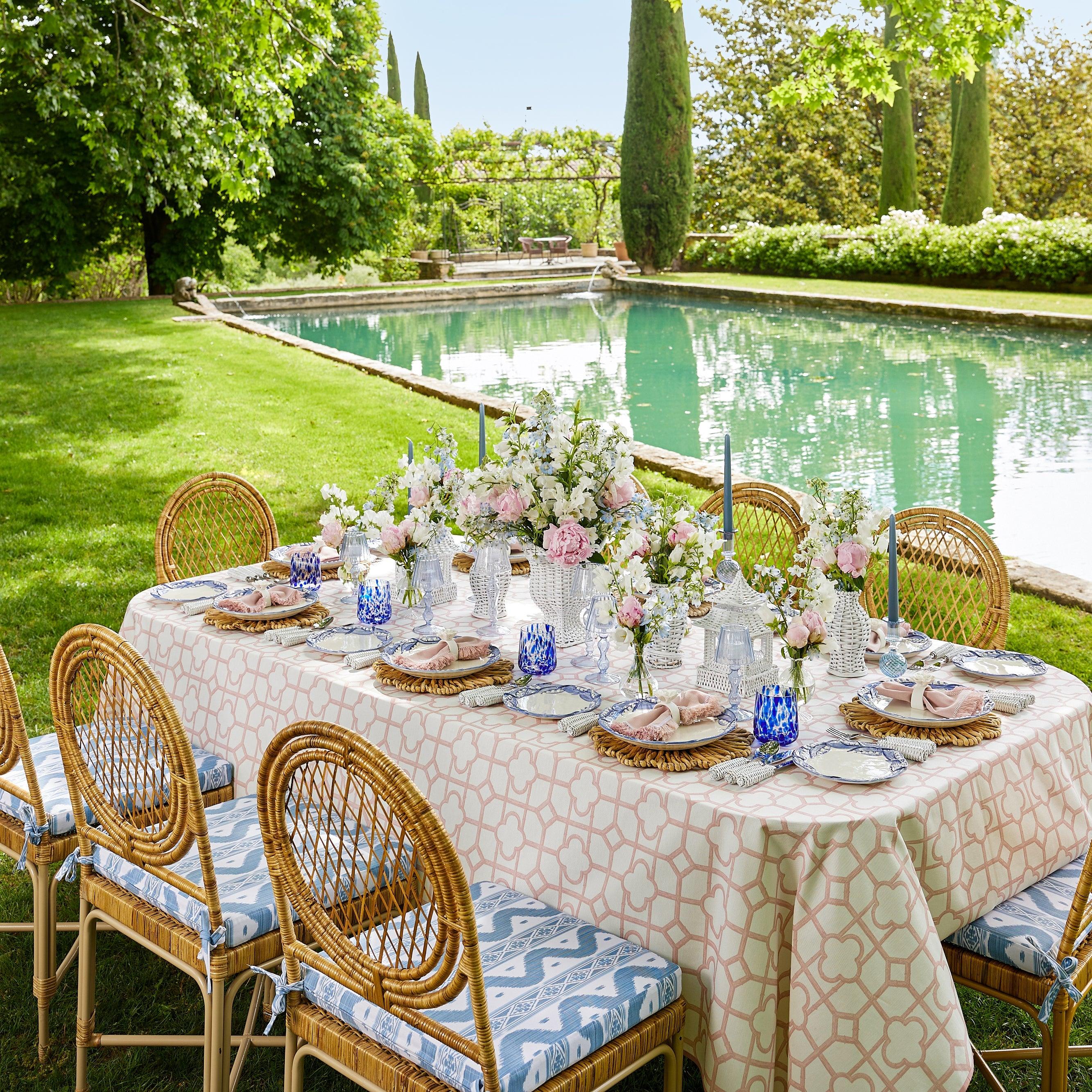 Blue Ikat Seat Pad Cushion - Image 7