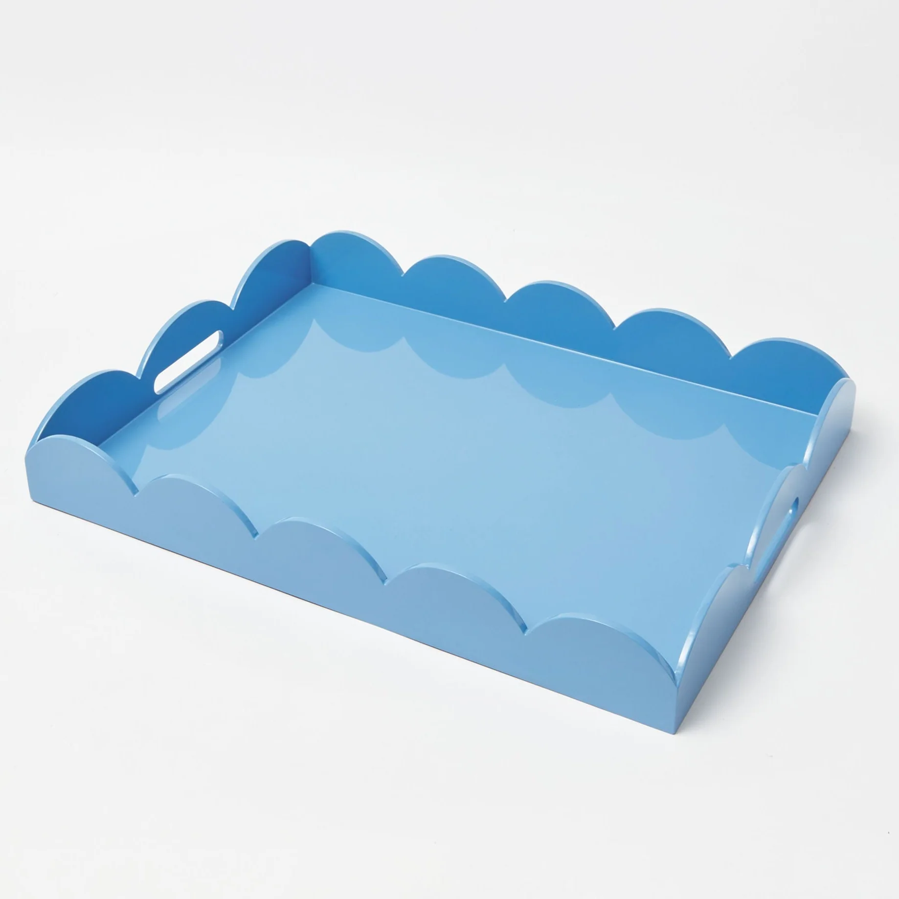 Blue Lacquer Scalloped Tray - Image 3