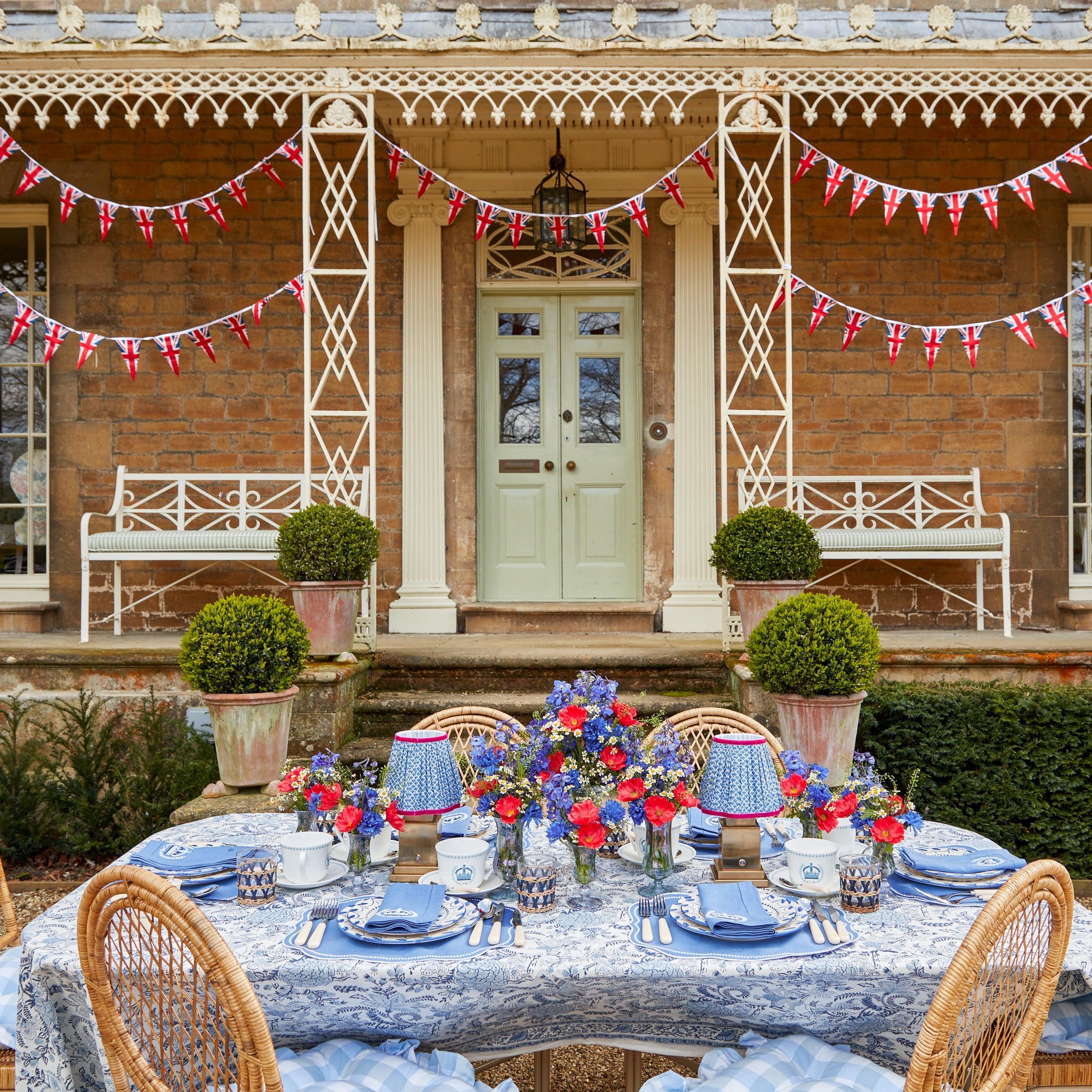 Cobalt & Red Lotus Lampshade (18cm) - Image 11