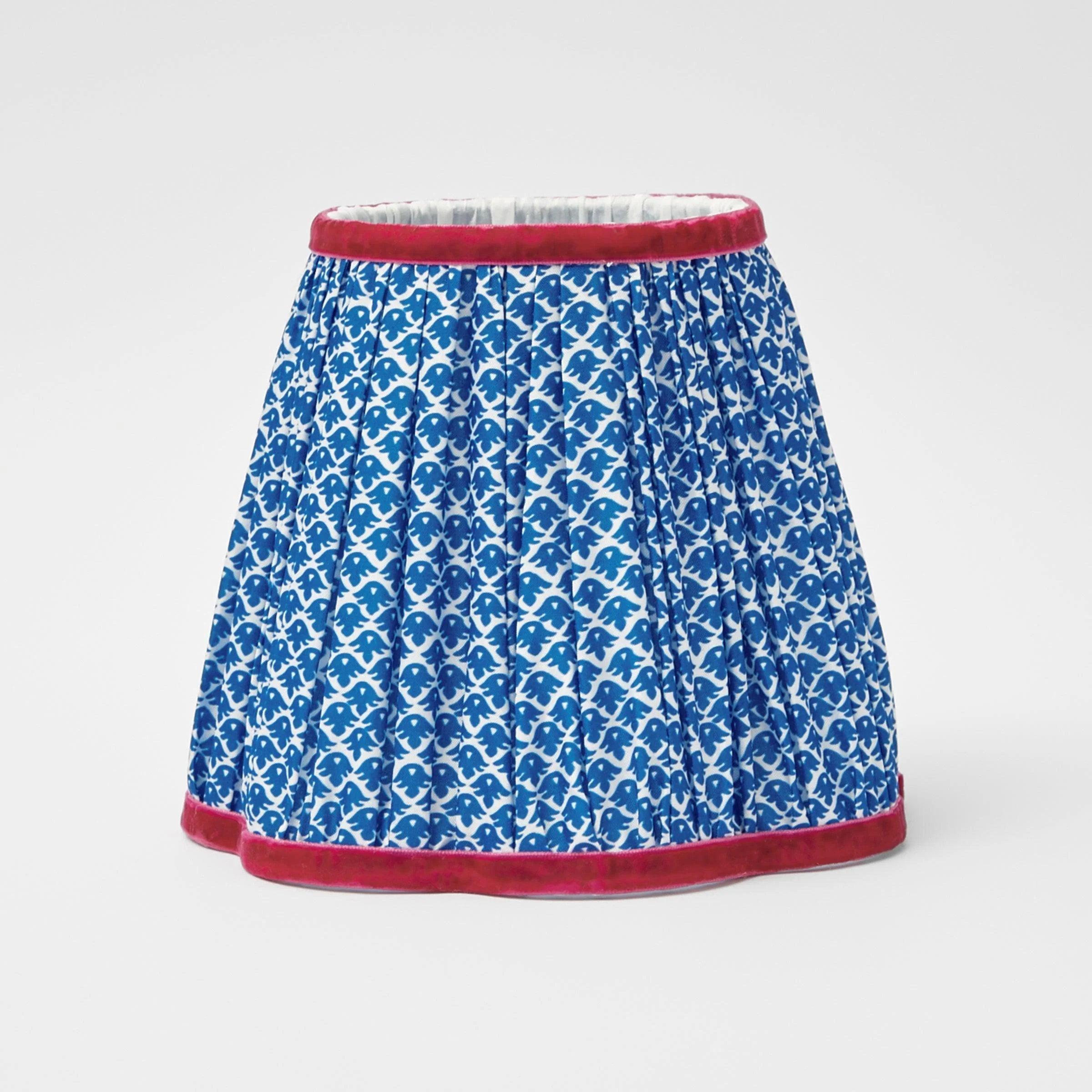 Cobalt & Red Lotus Lampshade (18cm) - Image 14