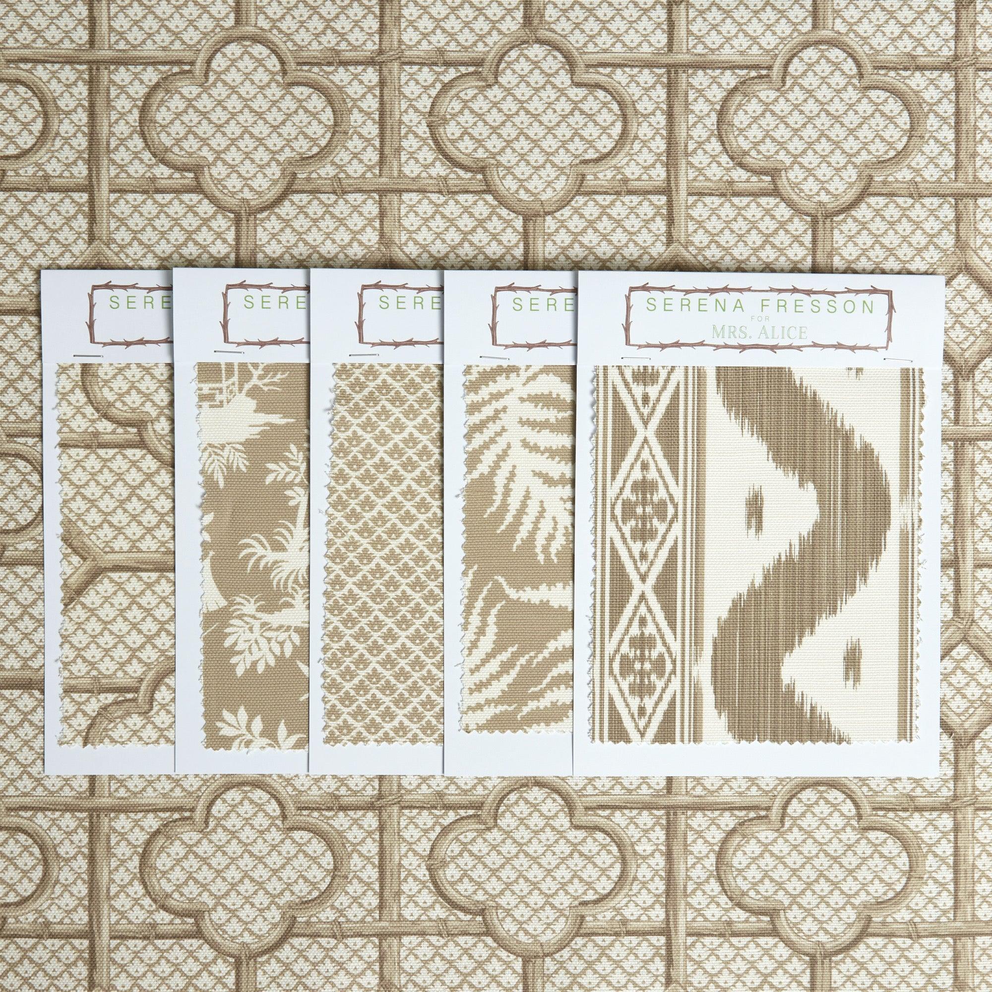 Putty Bamboo Trellis Fabric - Image 3