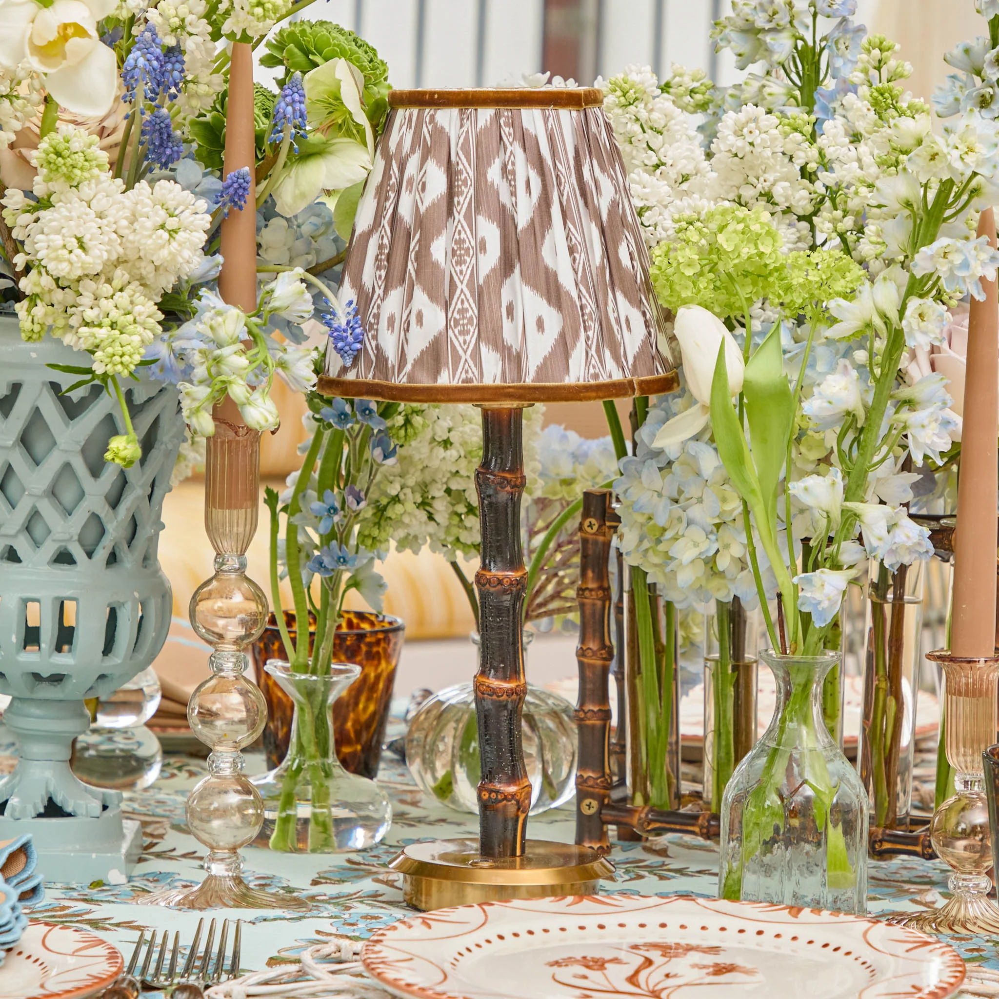 Chocolate Brown Ikat Lampshade (18cm) - Image 4