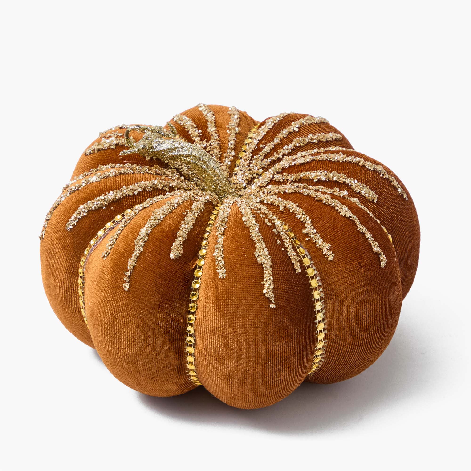 Burnt Caramel Velvet Pumpkins (Set of 4) - Image 6