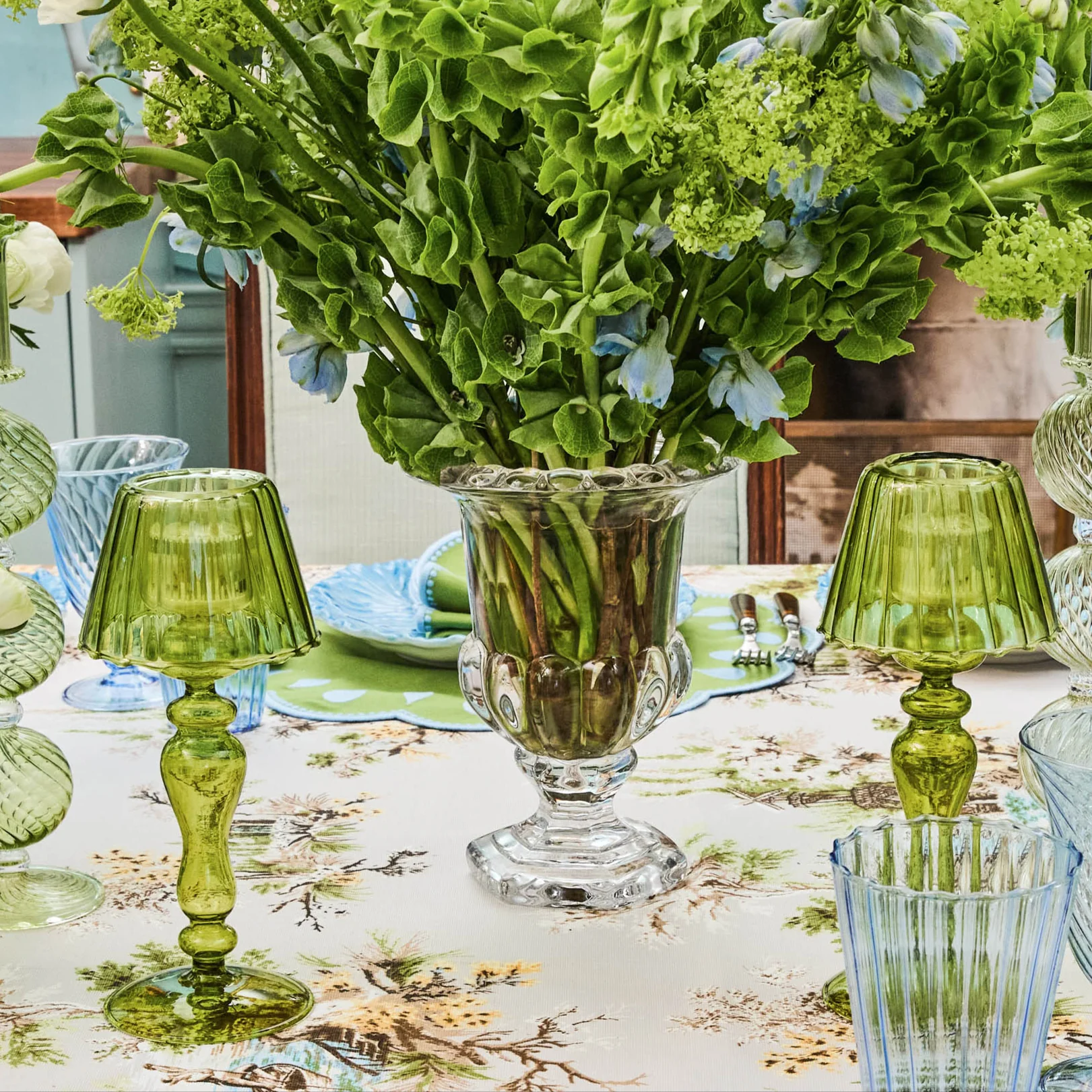 Olive Glass Lantern Tea Light Holder (Pair) - 24 cm - Image 24