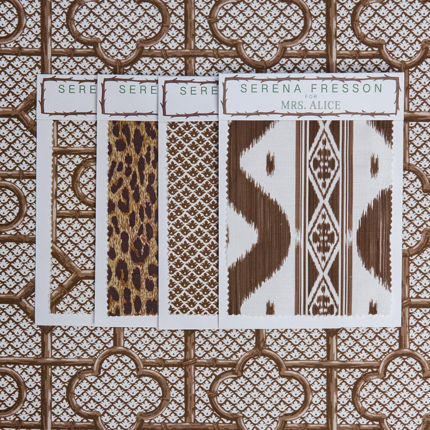 Chestnut Brown Bamboo Trellis Fabric - Image 5