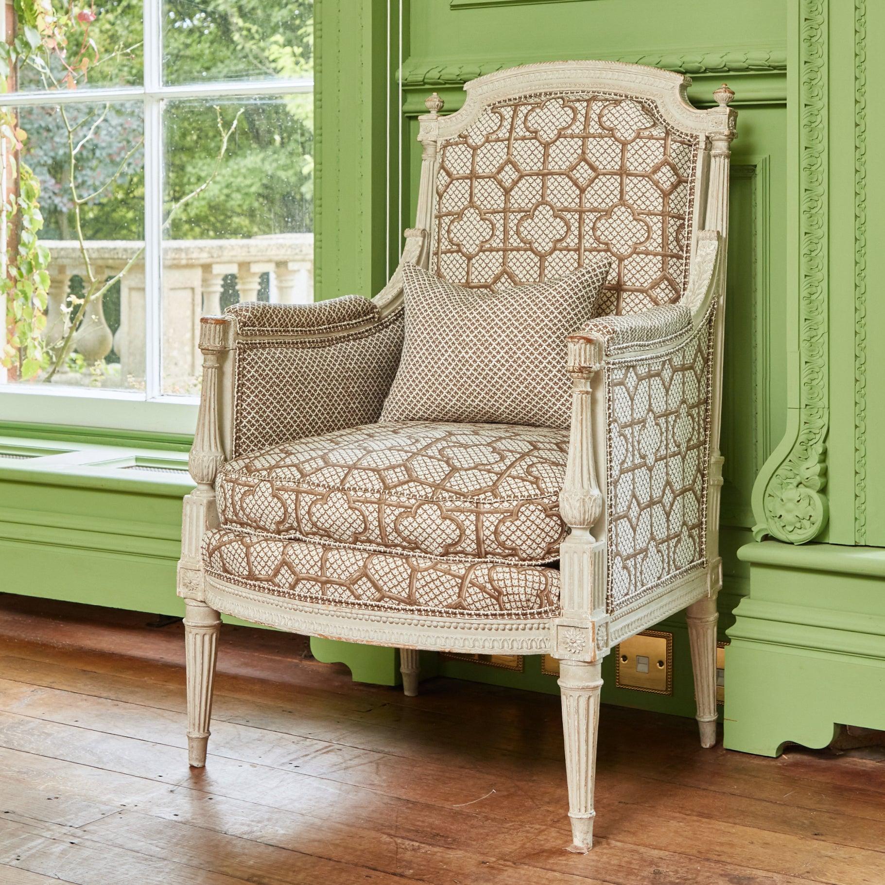 Chestnut Brown Bamboo Trellis Fabric - Image 7