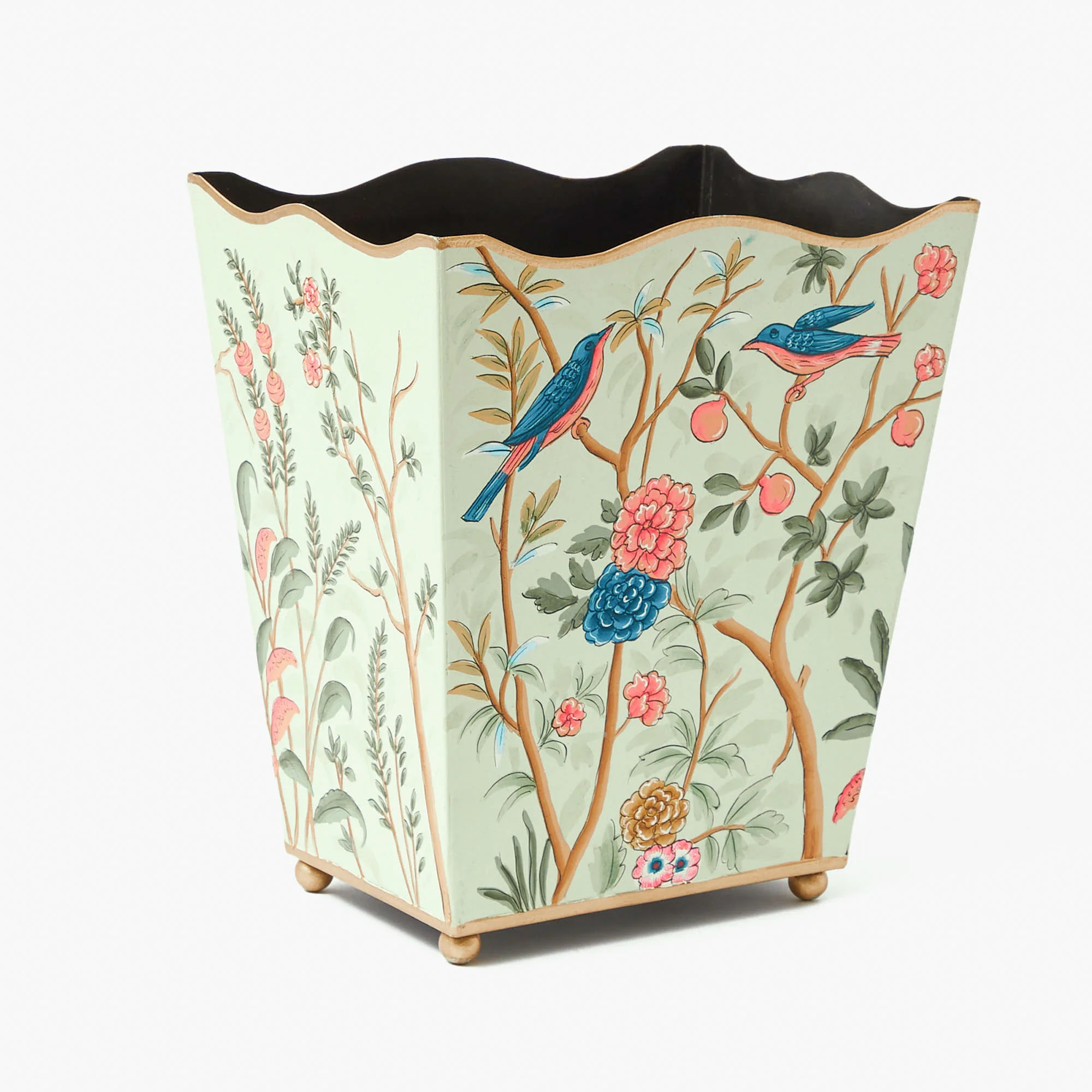 Chinoiserie Tole Waste Paper Bin - Image 3