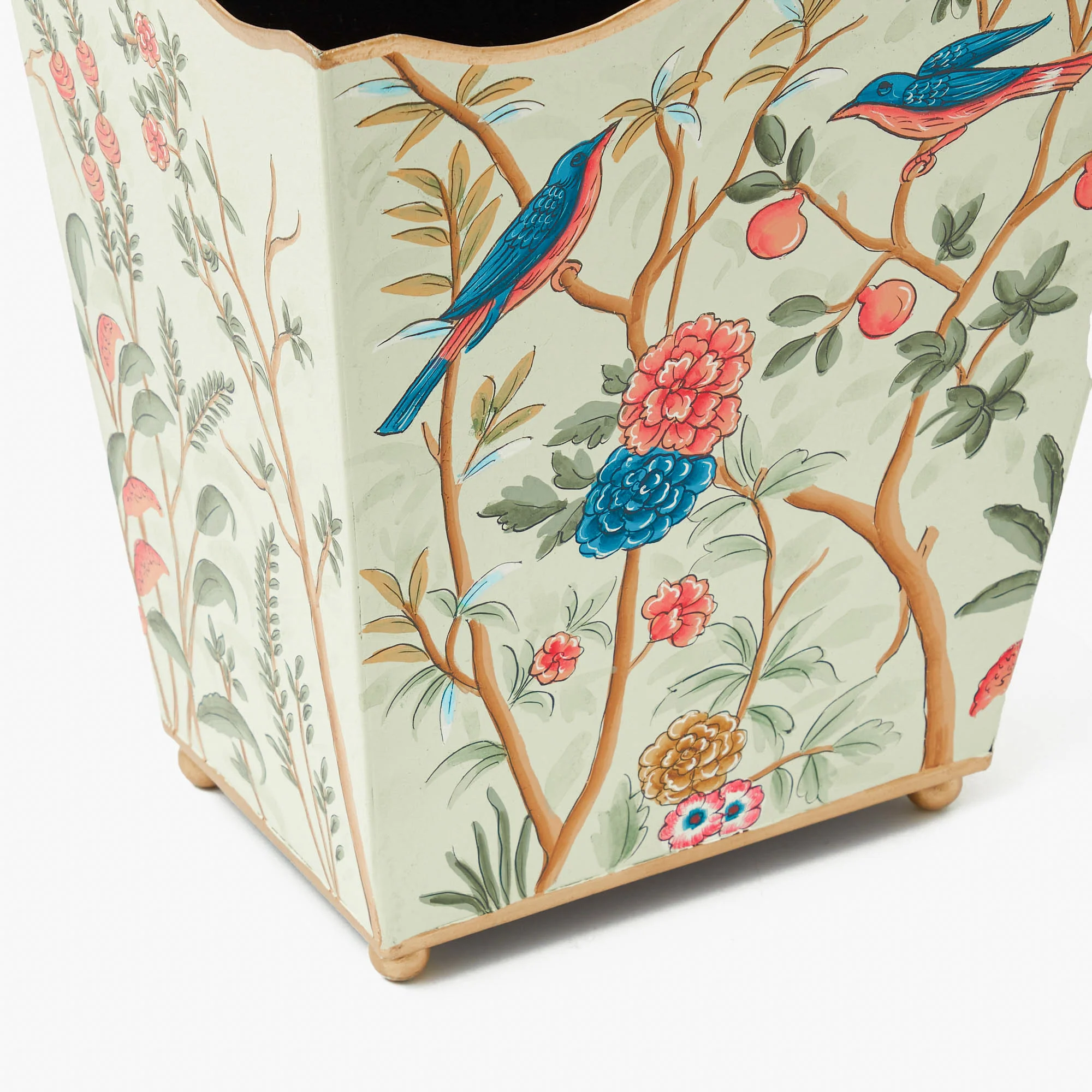 Chinoiserie Tole Waste Paper Bin - Image 5