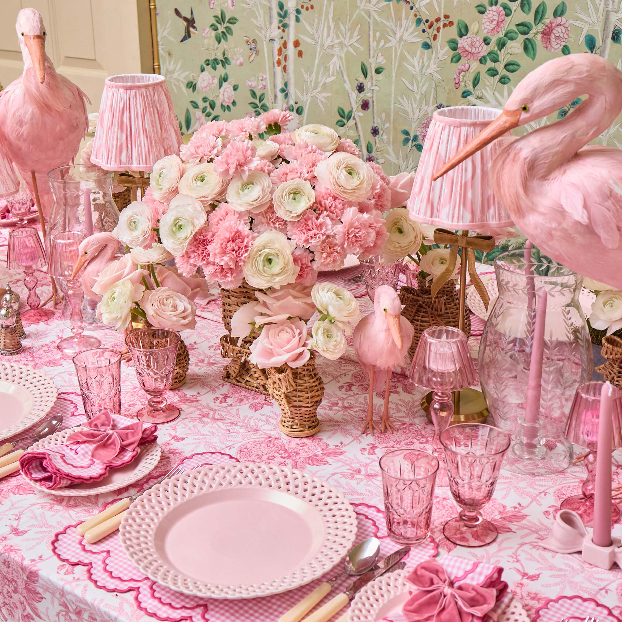 Pink Glass Lantern Tea Light Holder (Pair) - 18cm - Image 3