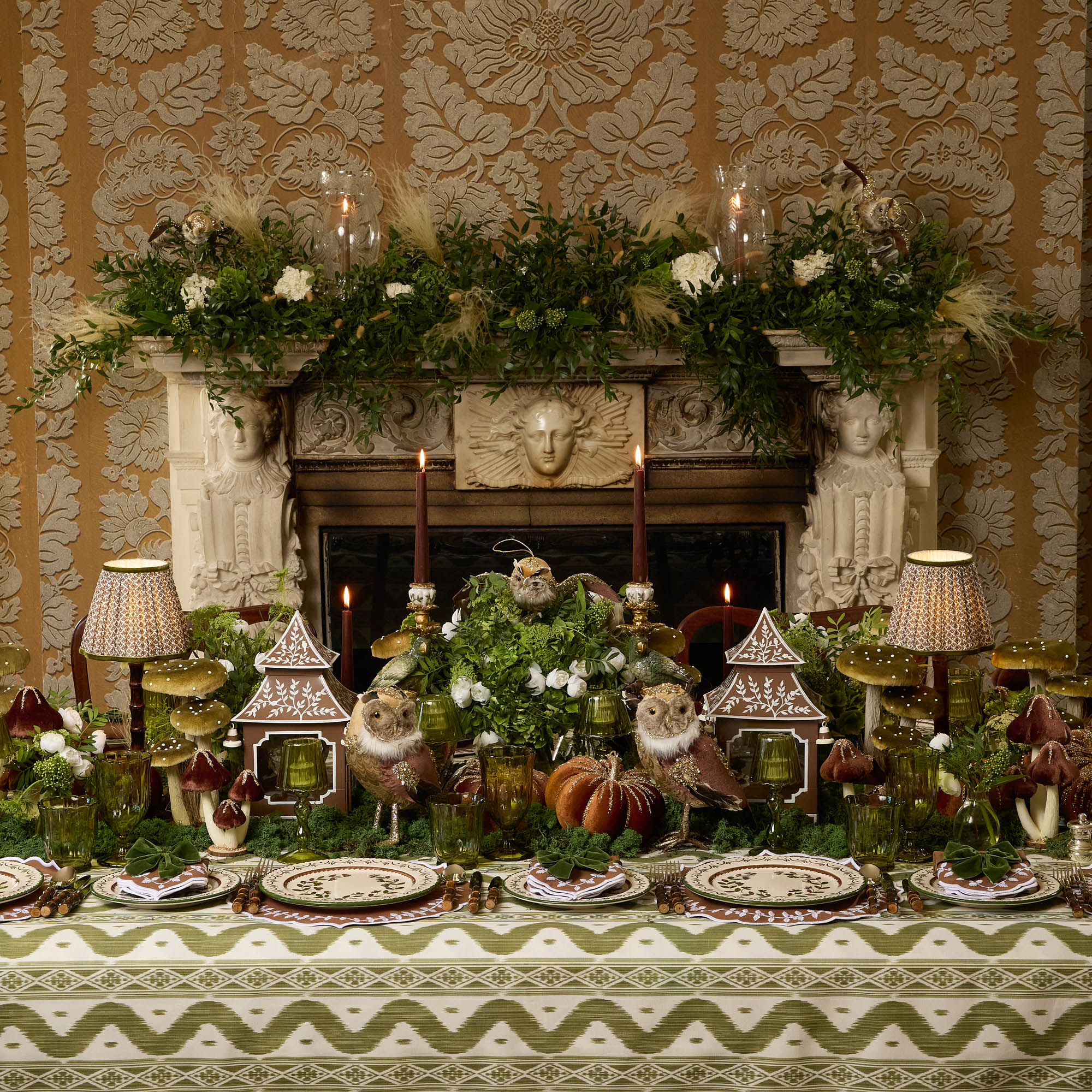 Burnt Bamboo Rechargeable Lamp with Chocolate & Olive Lotus Shade (18cm) - Image 6