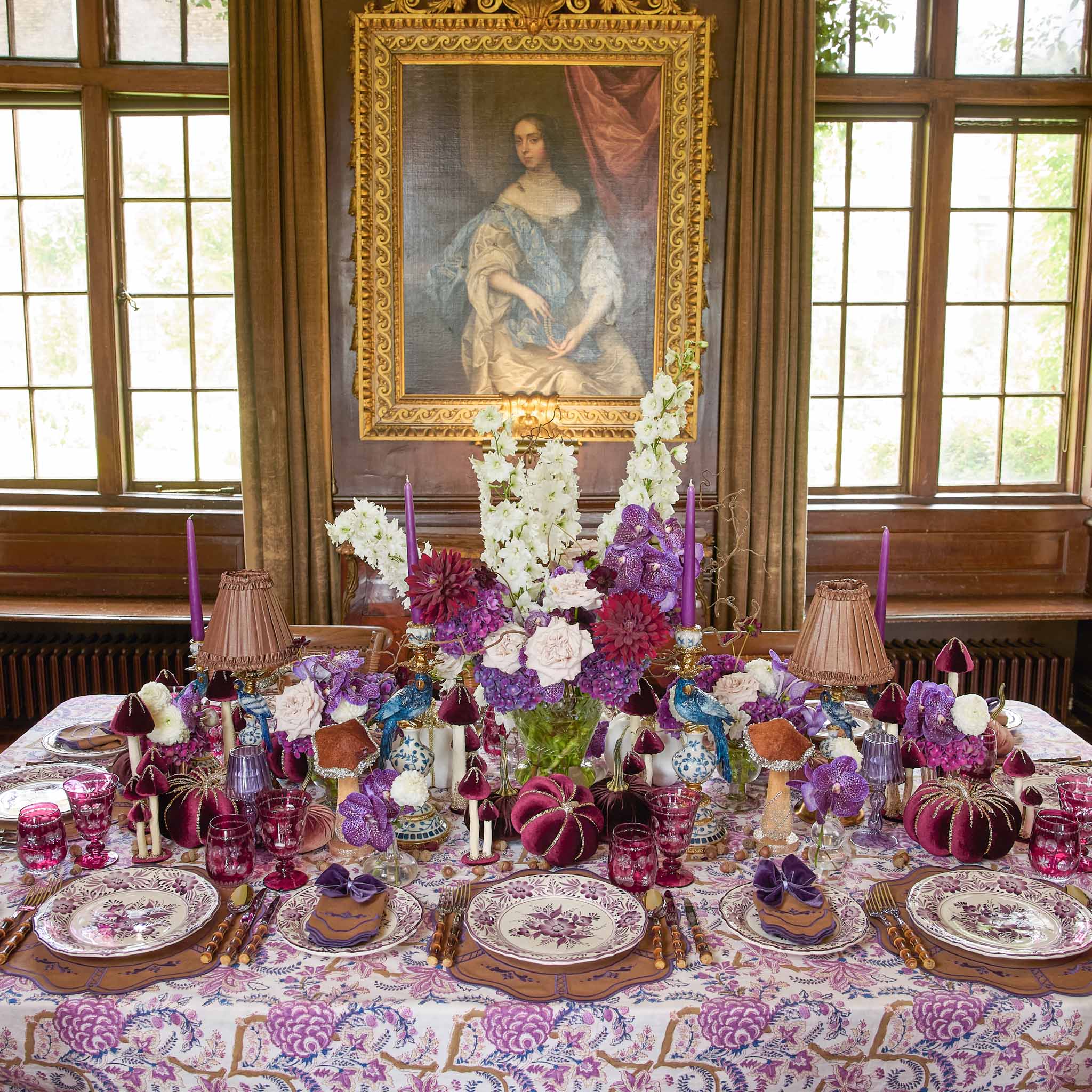 Aubergine Glitter Velvet Mushroom Family (Set of 6) - Image 7