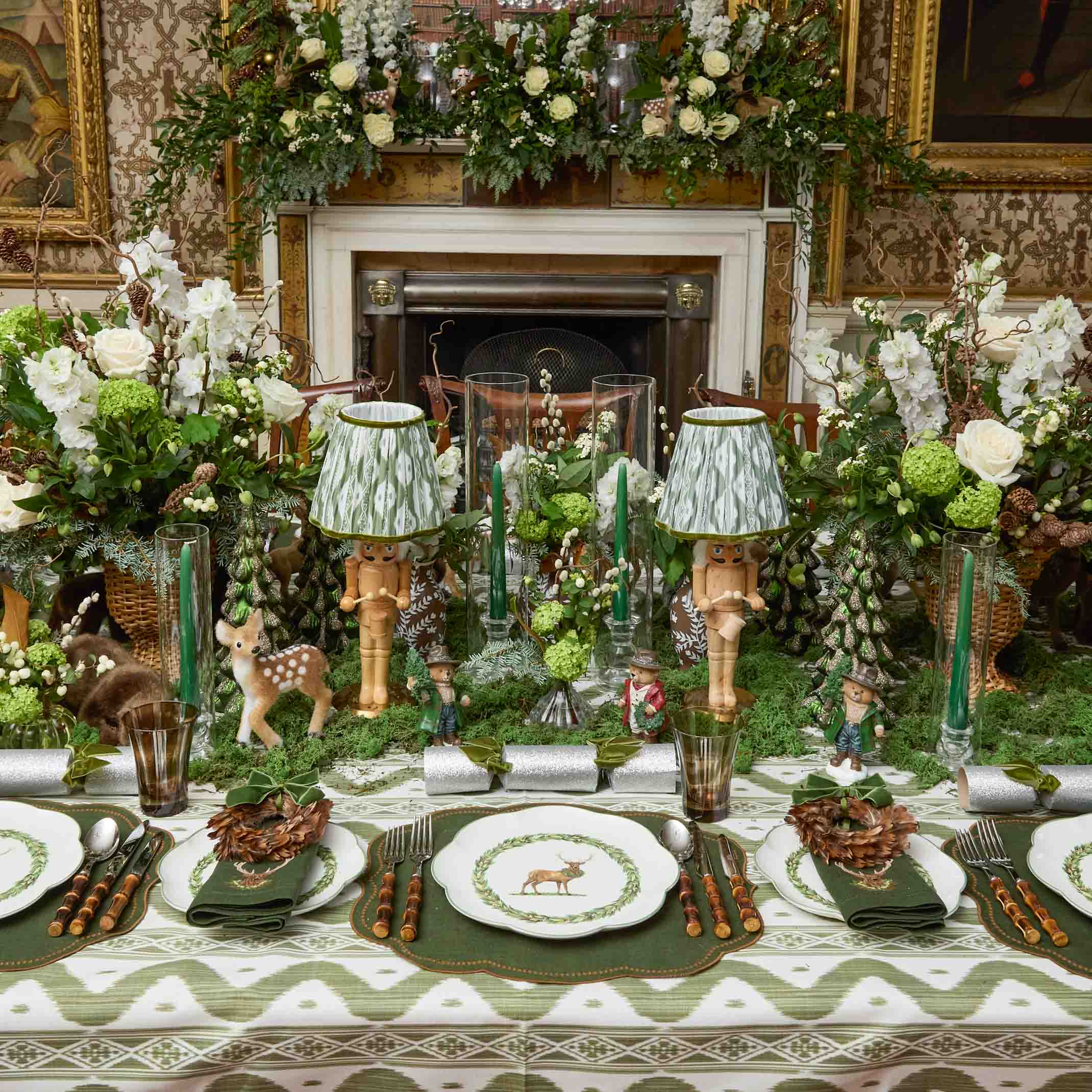 Olive Green Ikat Lampshade (18cm) - Image 4