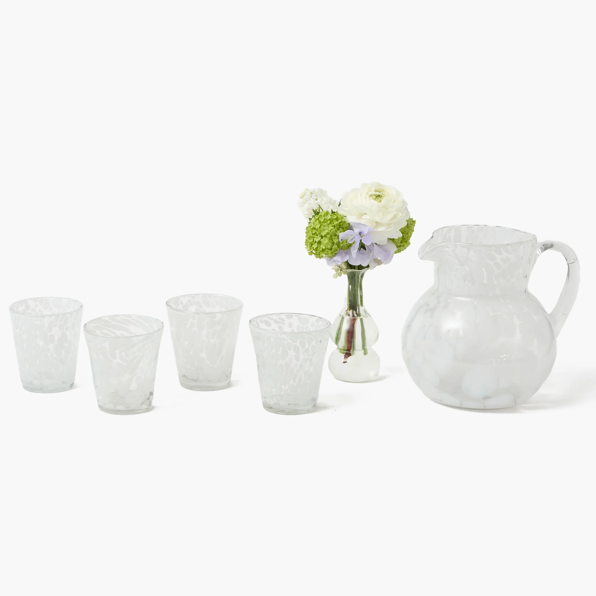 Dappled White Glasses & Jug Set - Image 17