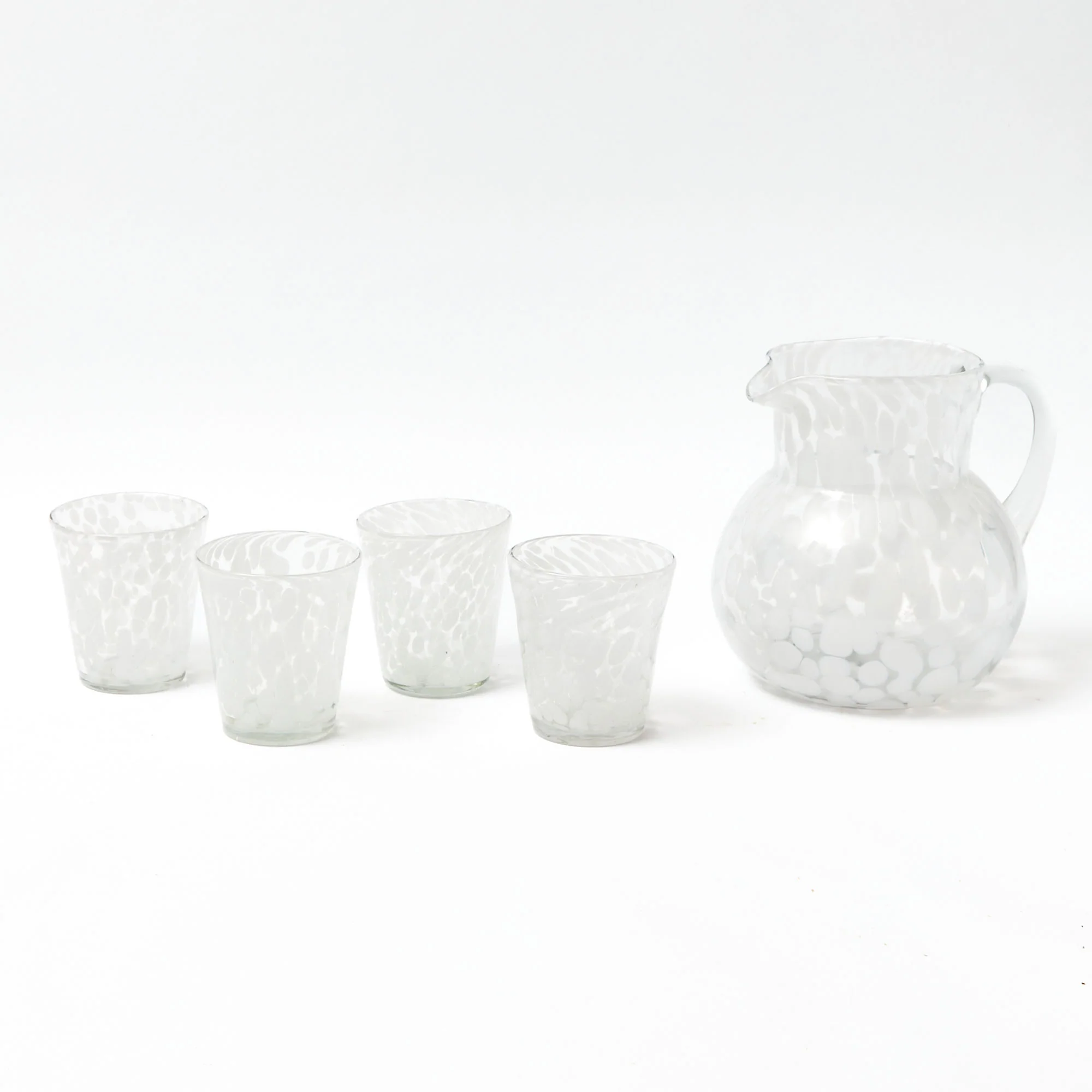 Dappled White Glasses & Jug Set - Image 6
