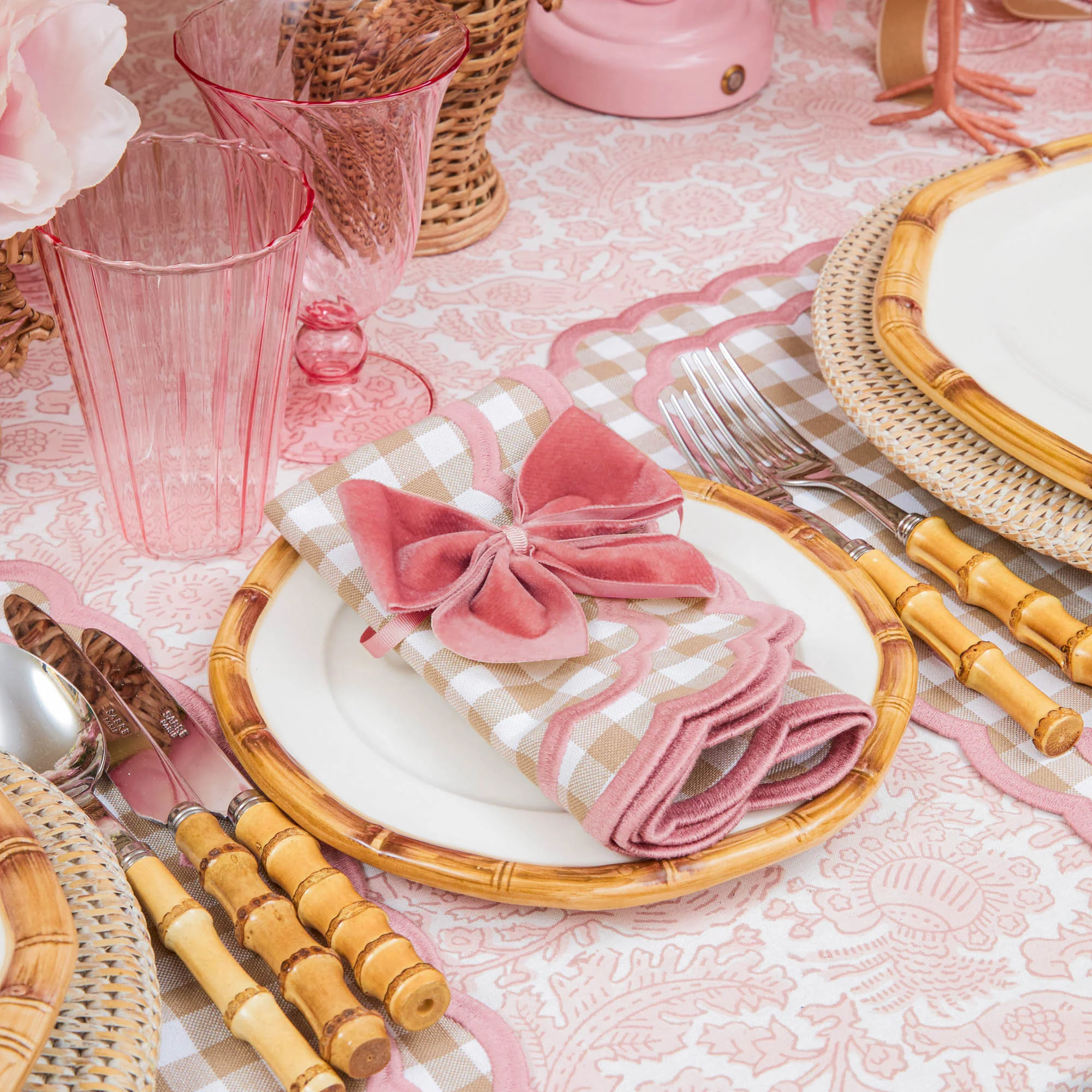 Dusty Pink Velvet Napkin Bows (Set of 4) - Image 13