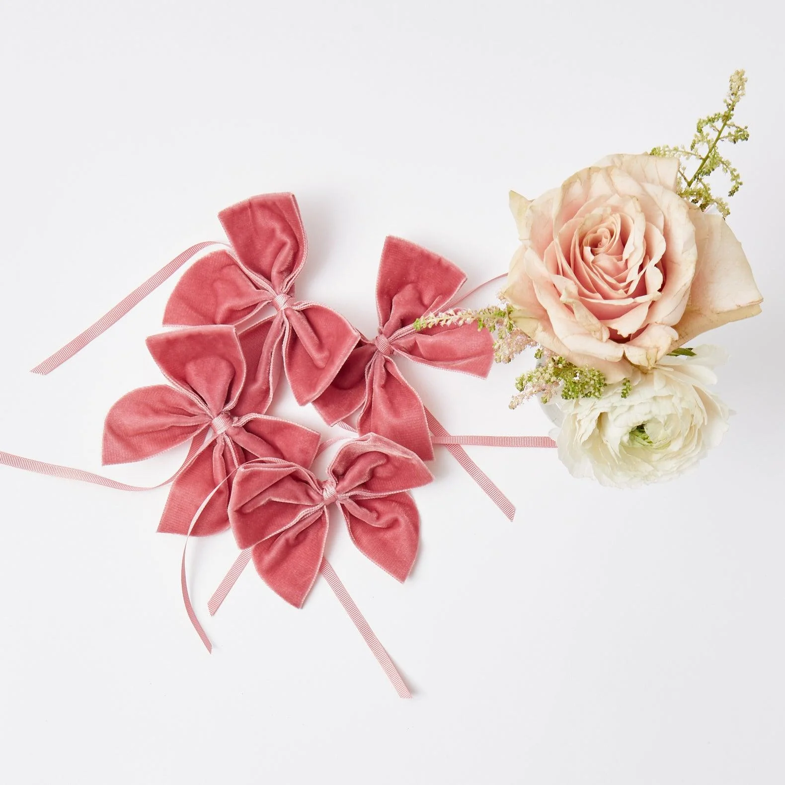 Dusty Pink Velvet Napkin Bows (Set of 4) - Image 18