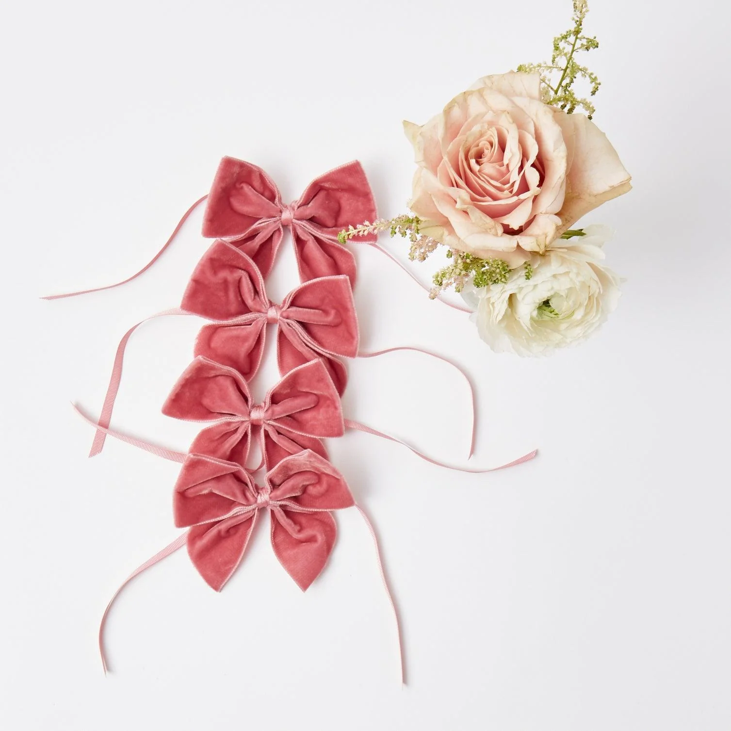 Dusty Pink Velvet Napkin Bows (Set of 4) - Image 9