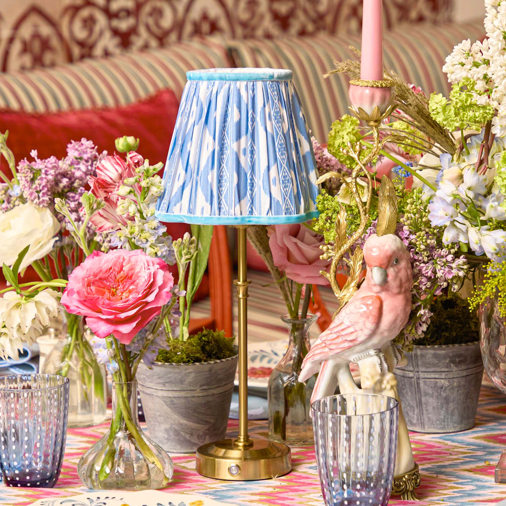 Blue Ikat Lampshade (18cm) - Image 3