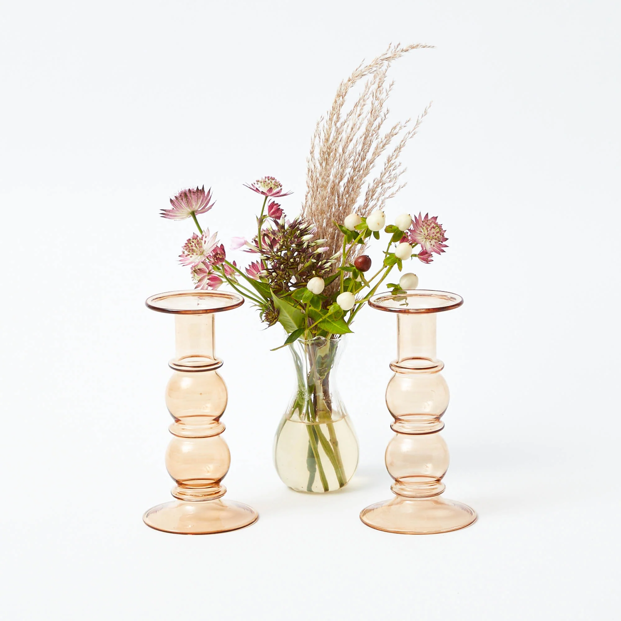 Elise Medium Amber Candle Holder (Pair) - Image 5