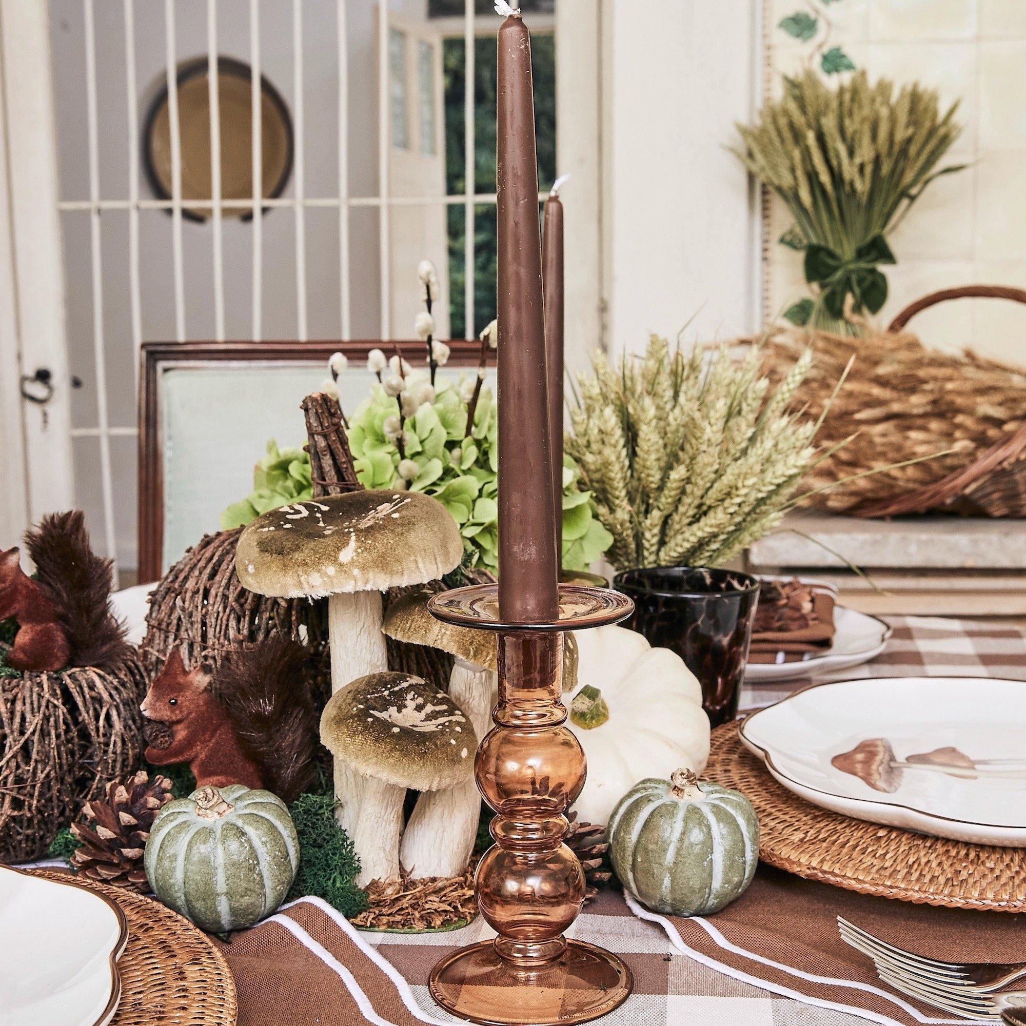 Elise Medium Amber Candle Holder (Pair) - Image 6