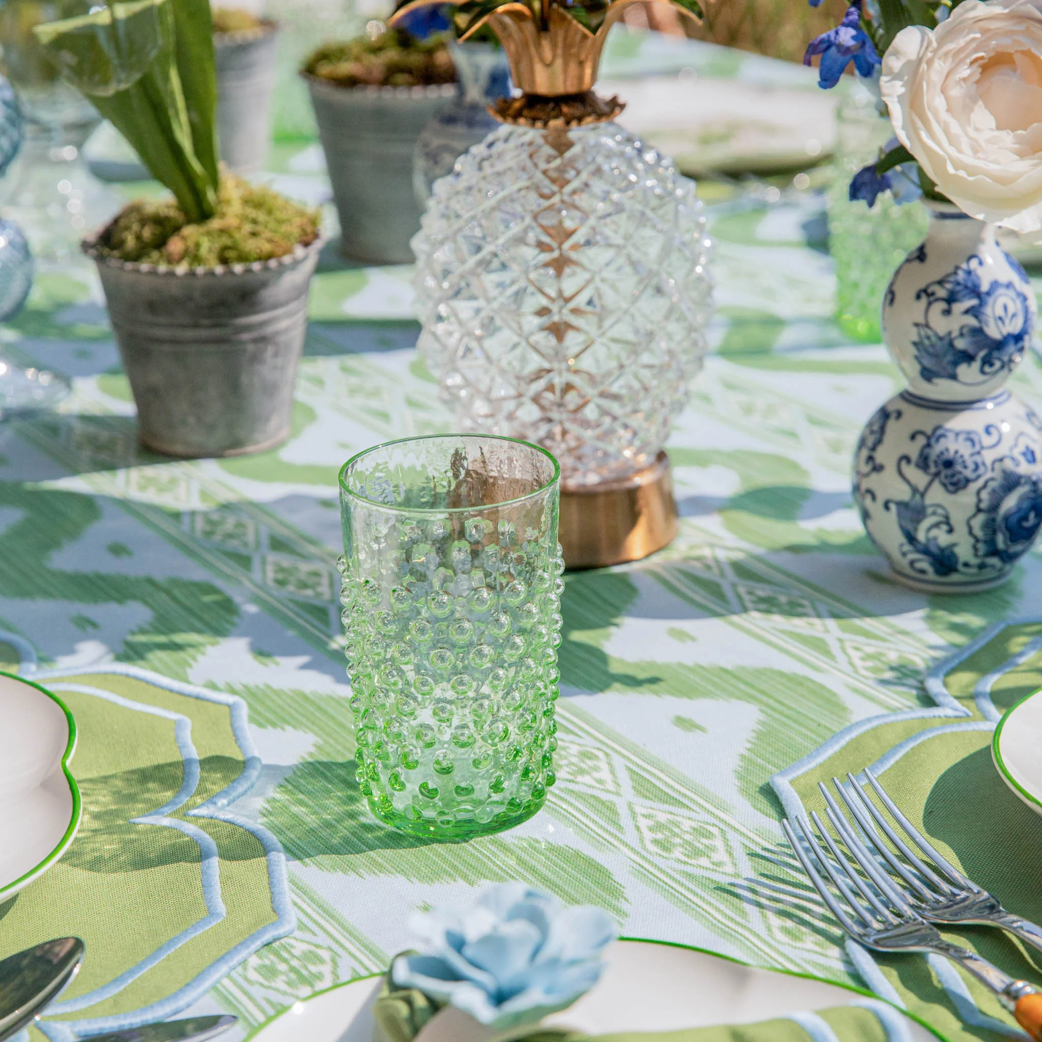 Emerald Hobnail Glasses (Set of 6) - Image 8