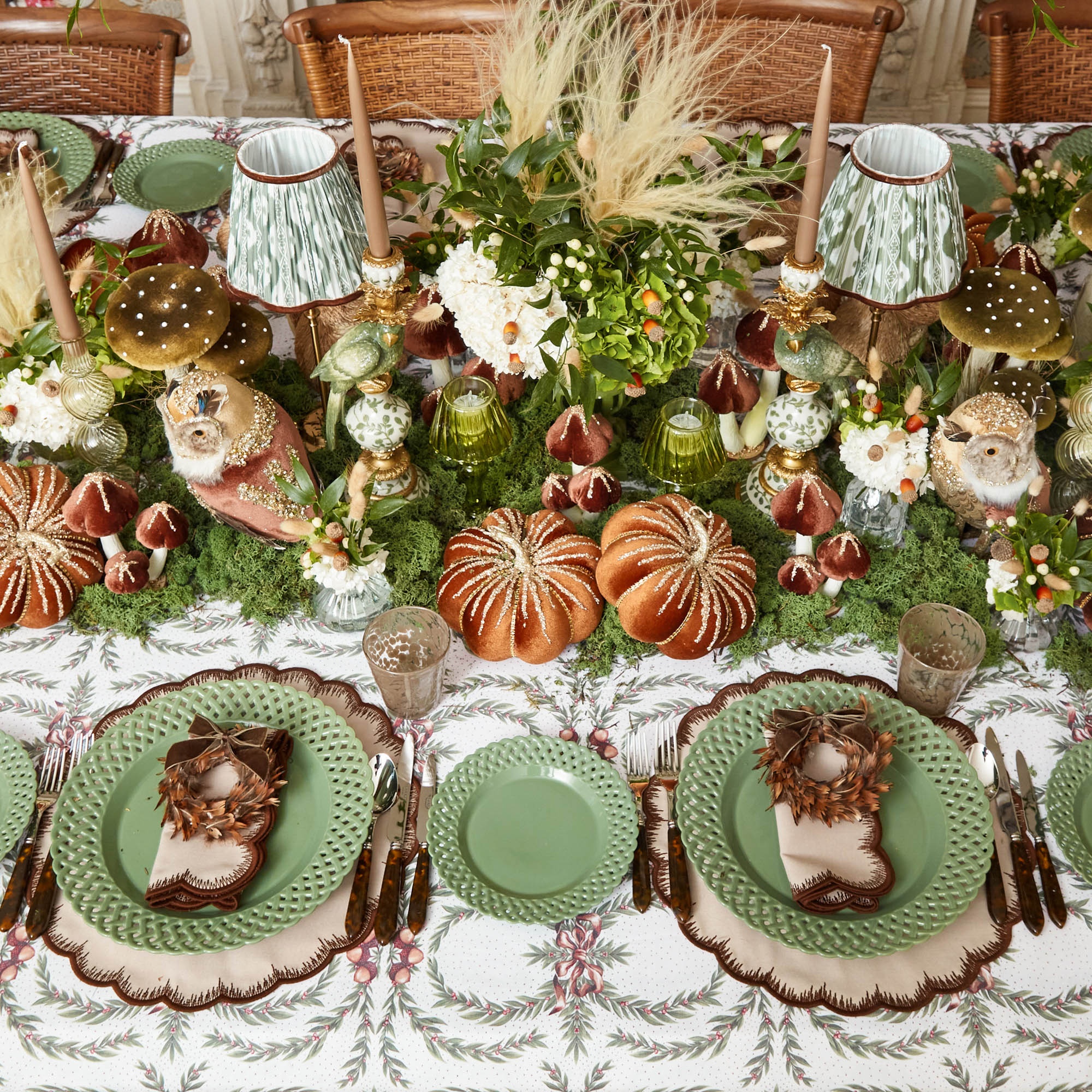 Feather Wreath with Chocolate Velvet Bows (Set of 4) - Image 11