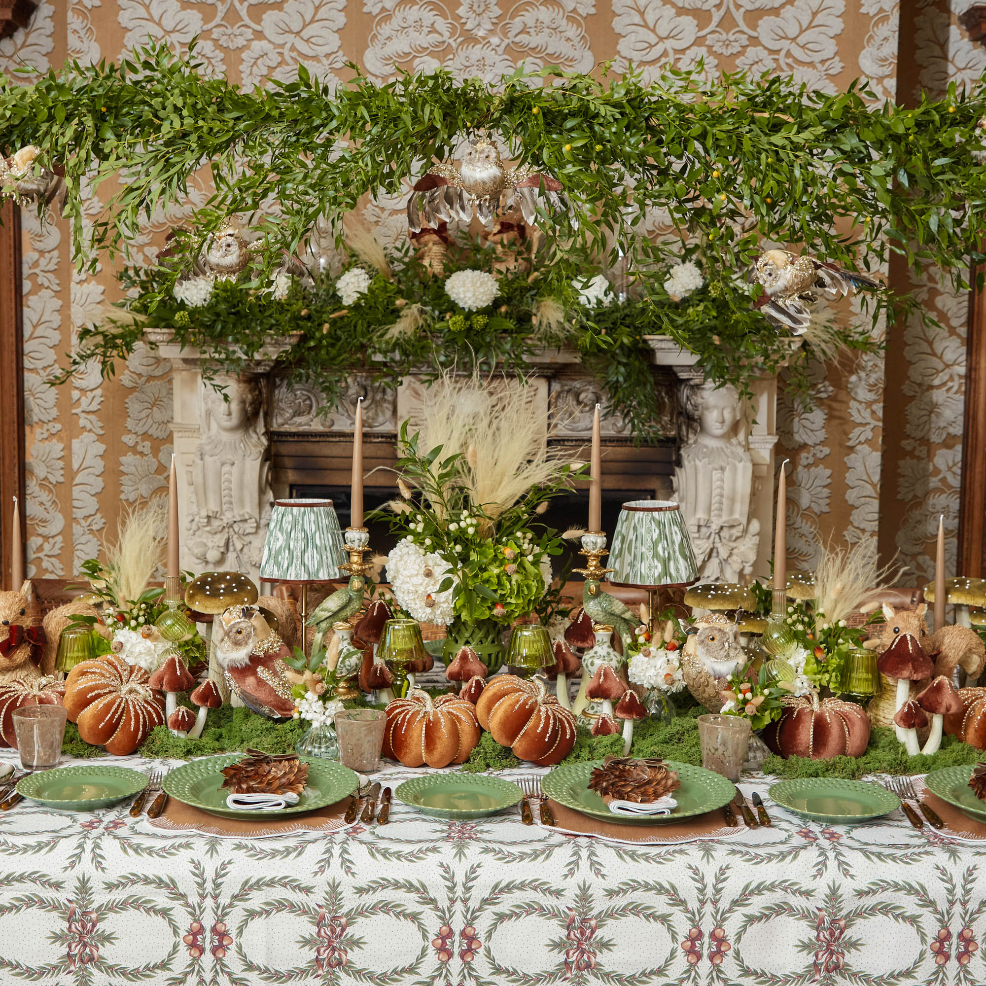 Feather Wreath with Chocolate Velvet Bows (Set of 4) - Image 12