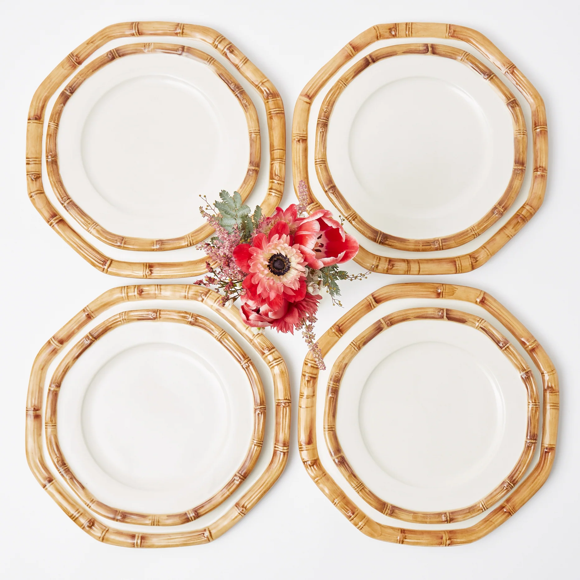 Geometric Bamboo Dinner & Starter Plates (Set of 8) - Image 14