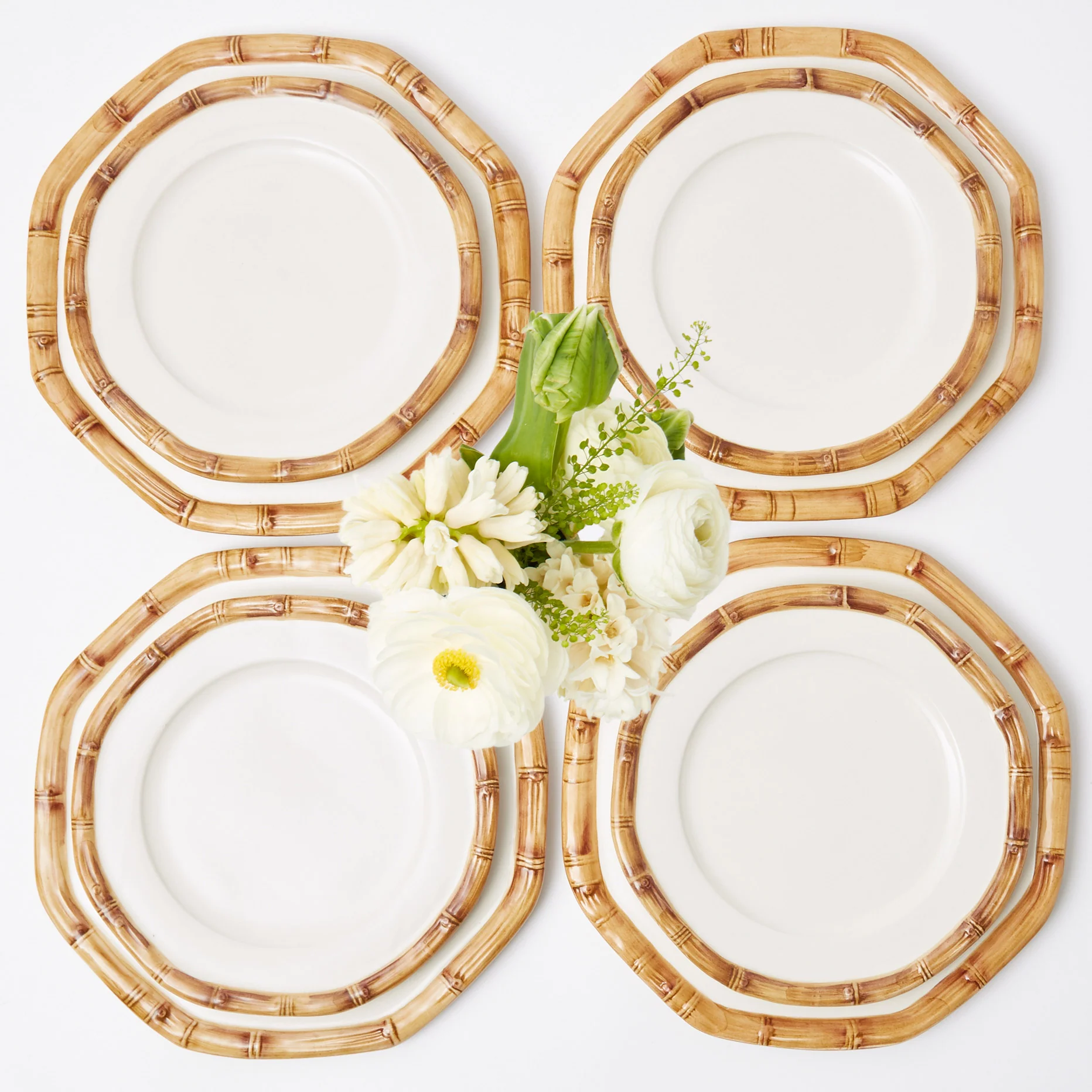 Geometric Bamboo Dinner & Starter Plates (Set of 8) - Image 9