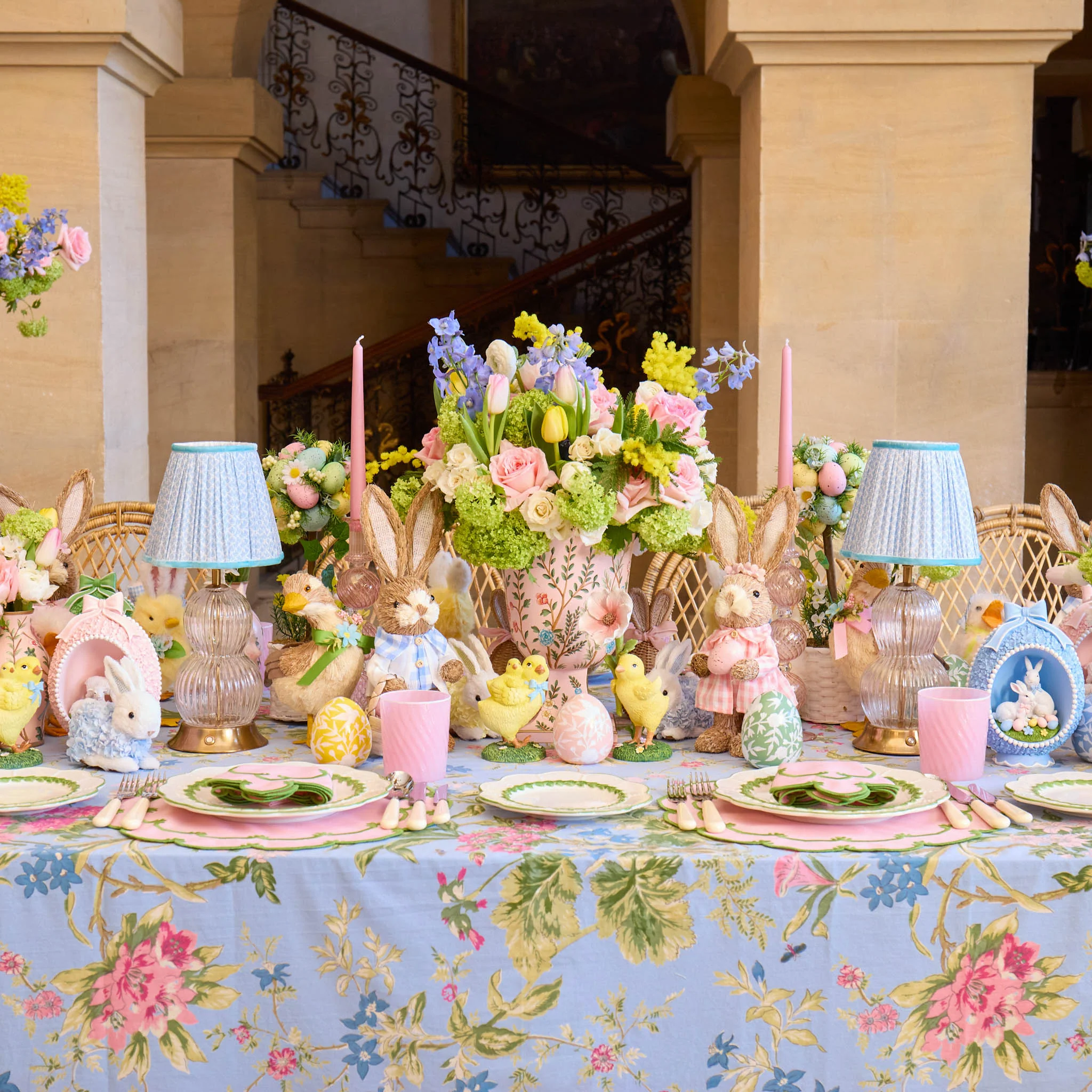 Soft Blue Lotus Lampshade (18cm) - Image 3