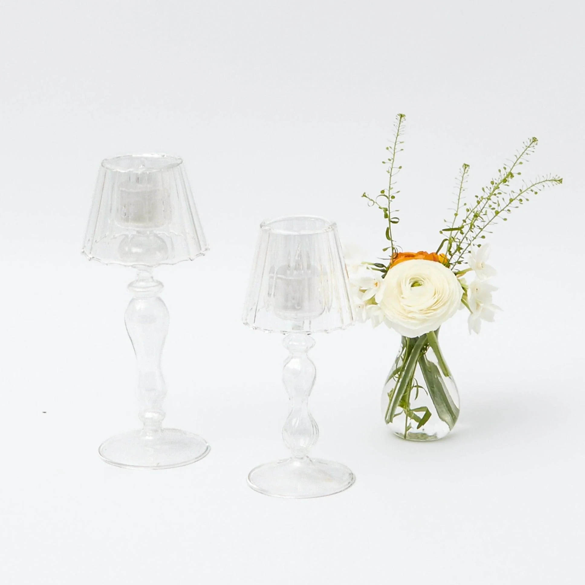 Glass Lantern Tea Light Holder (Pair) - 24cm - Image 20