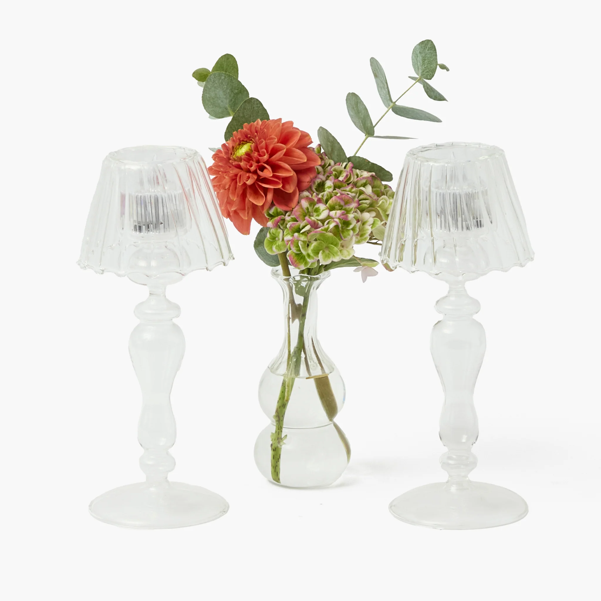 Glass Lantern Tea Light Holder (Pair) - 24cm - Image 5