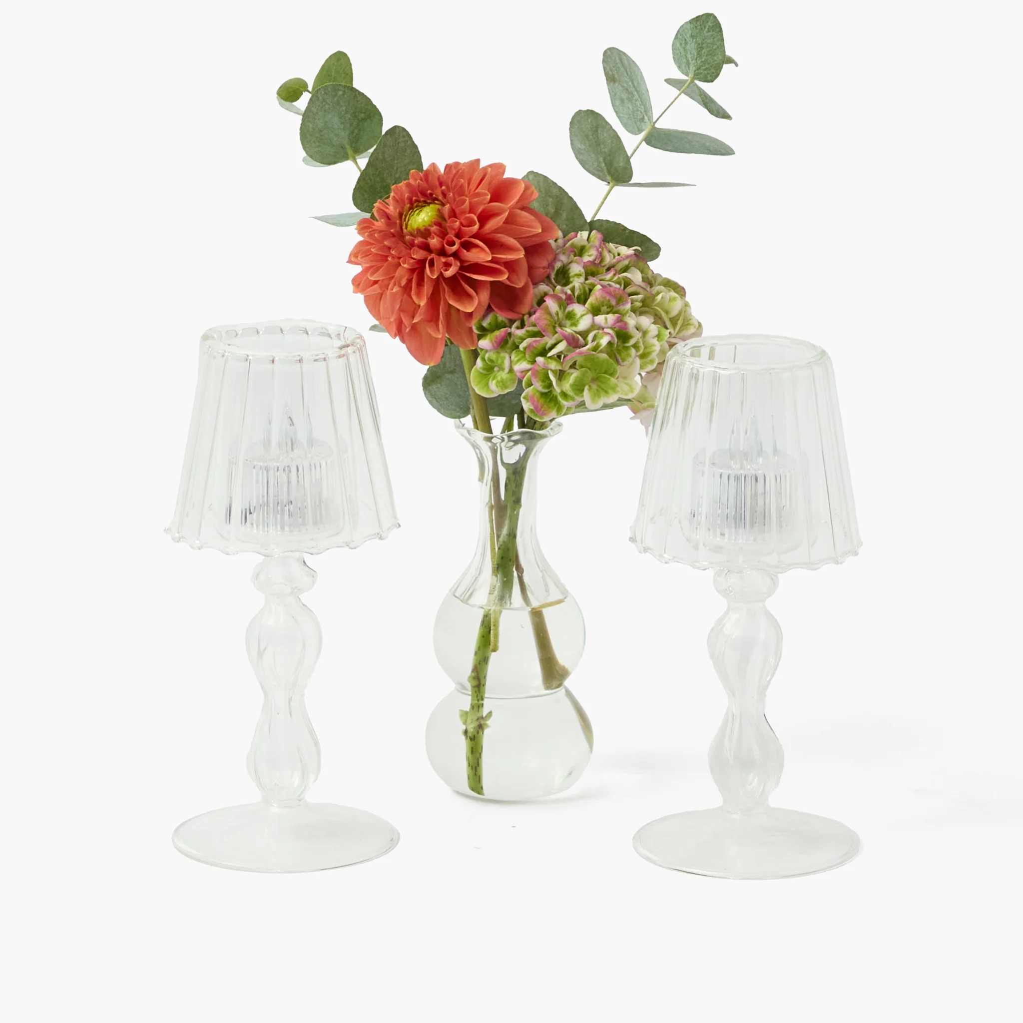 Glass Lantern Tea Light Holder (Pair) - 18cm - Image 5