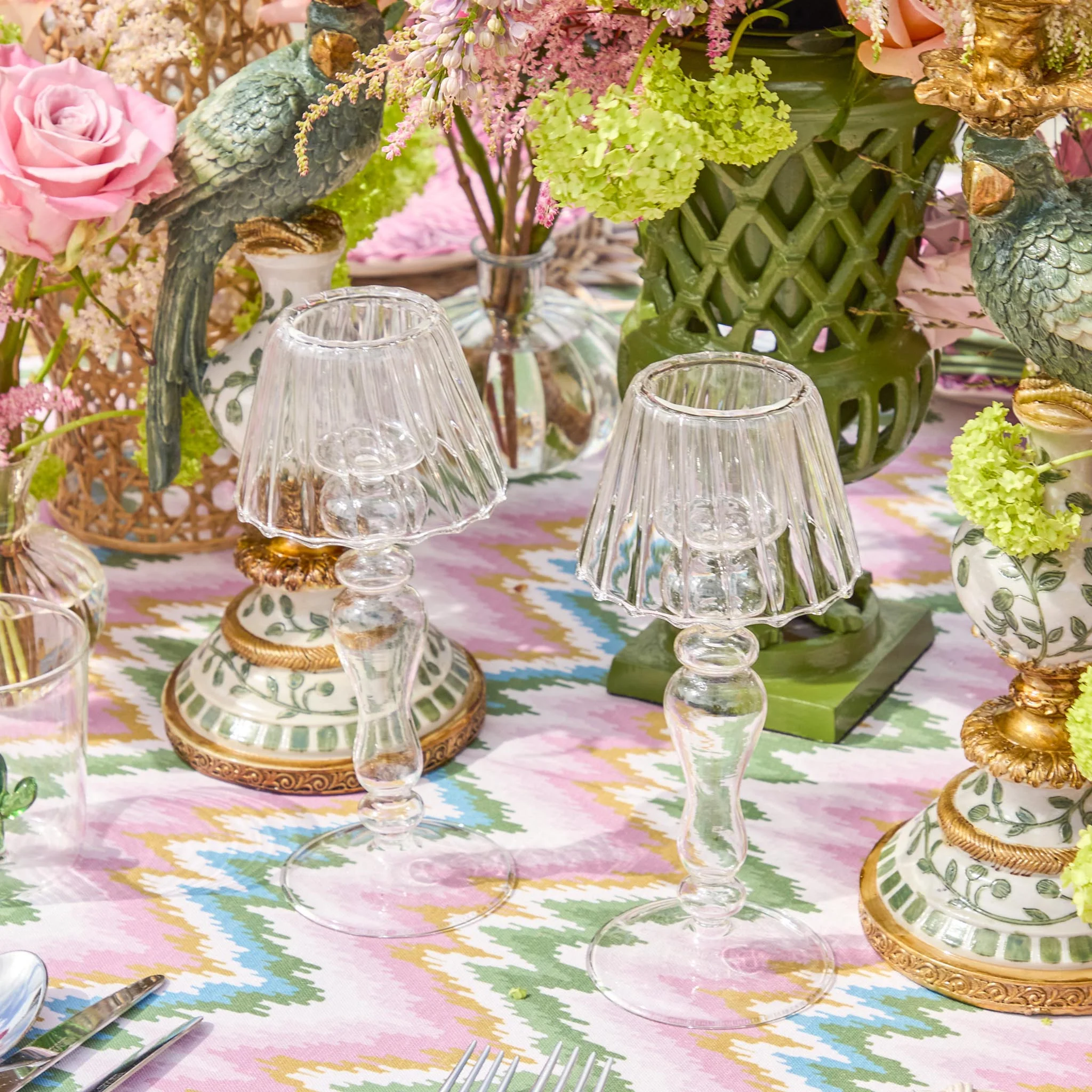 Glass Lantern Tea Light Holder (Pair) - 18cm - Image 13