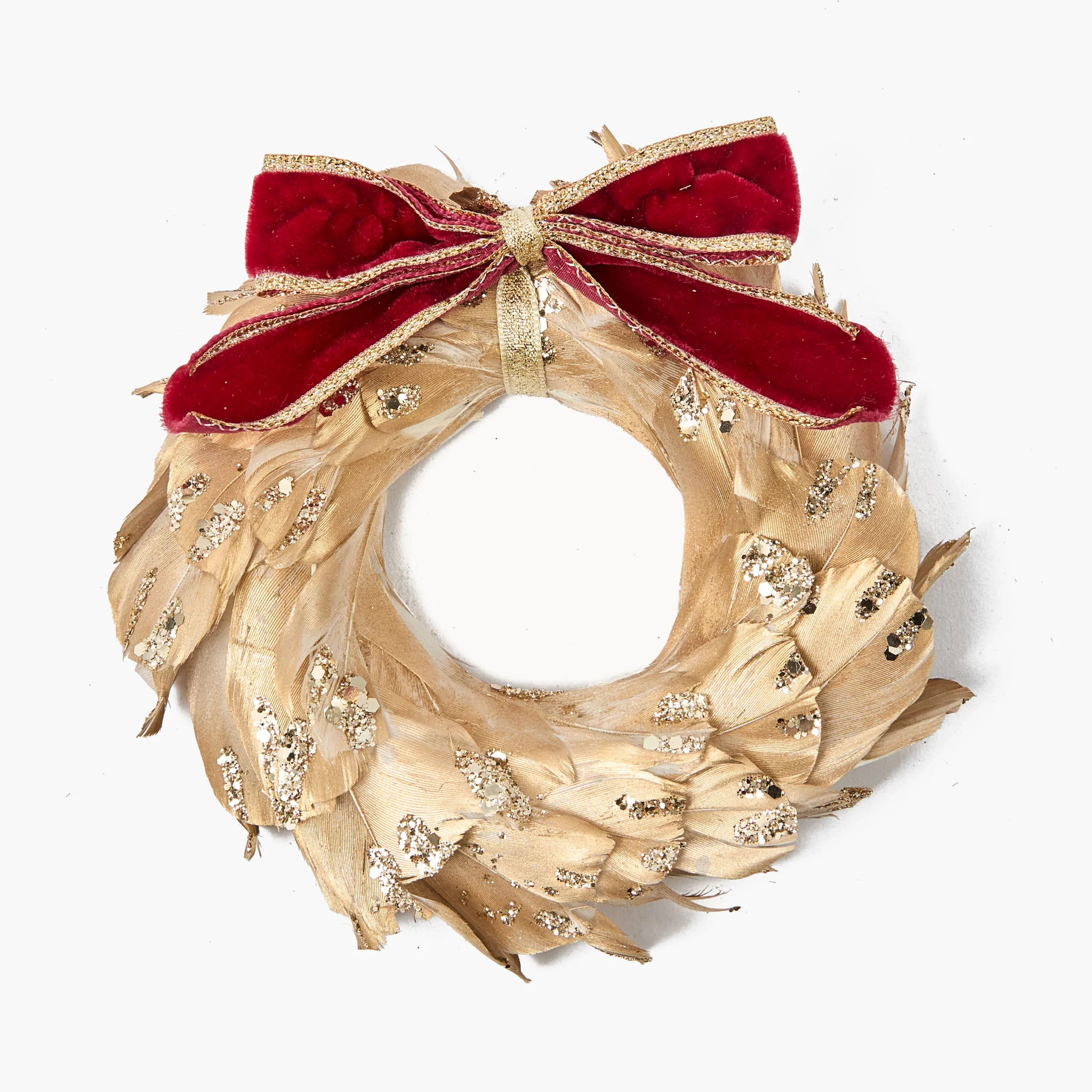 Gold Feather Wreath (Set of 4) - Image 6