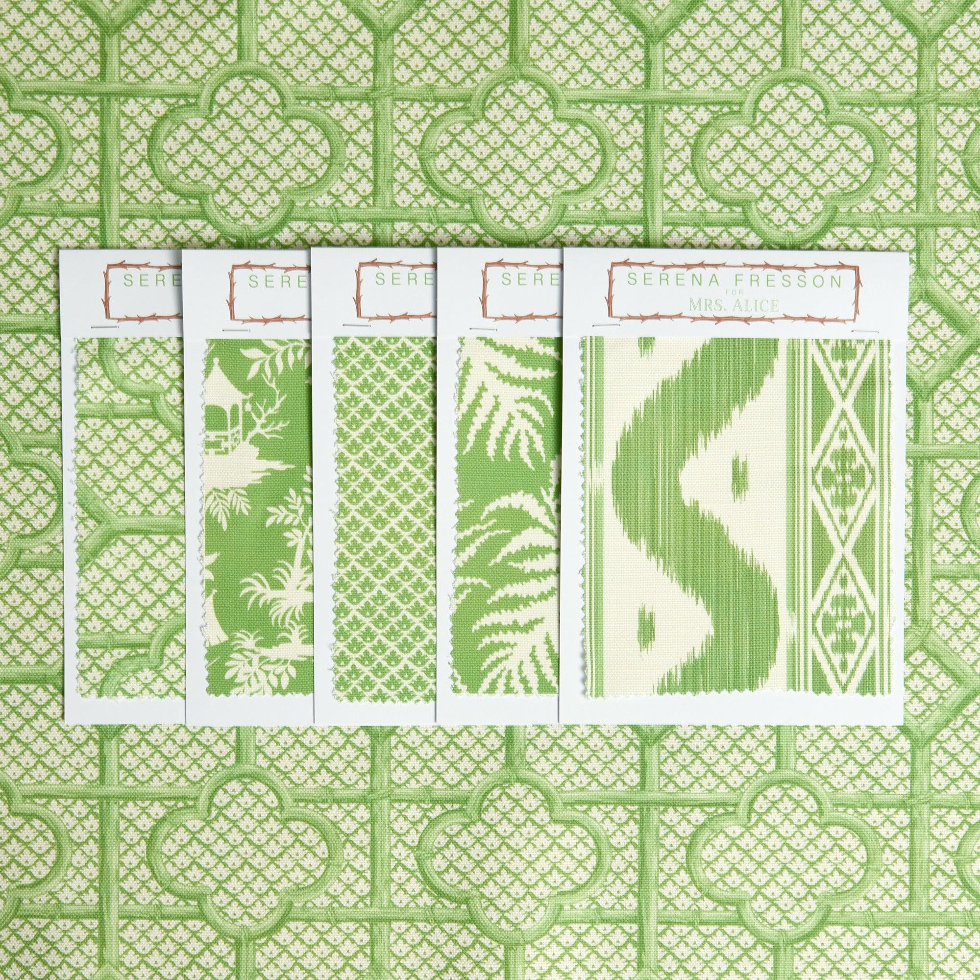 Green Bamboo Trellis Fabric - Image 7